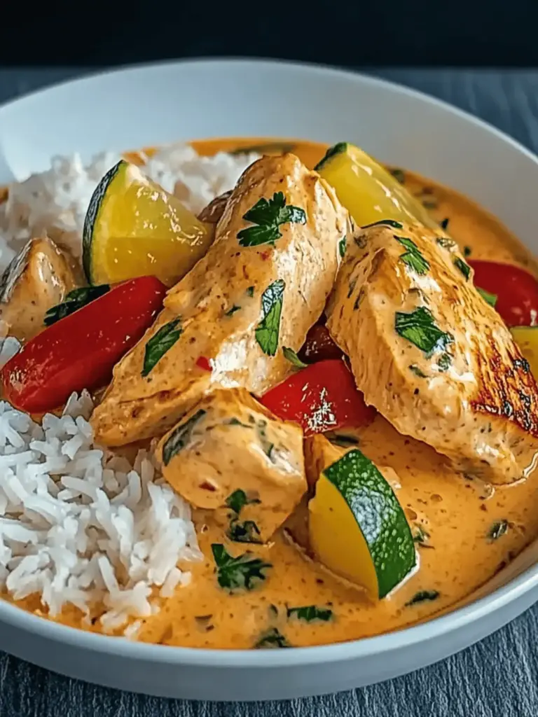 Paprika-Zucchini-Cremesauce-Hühnchen