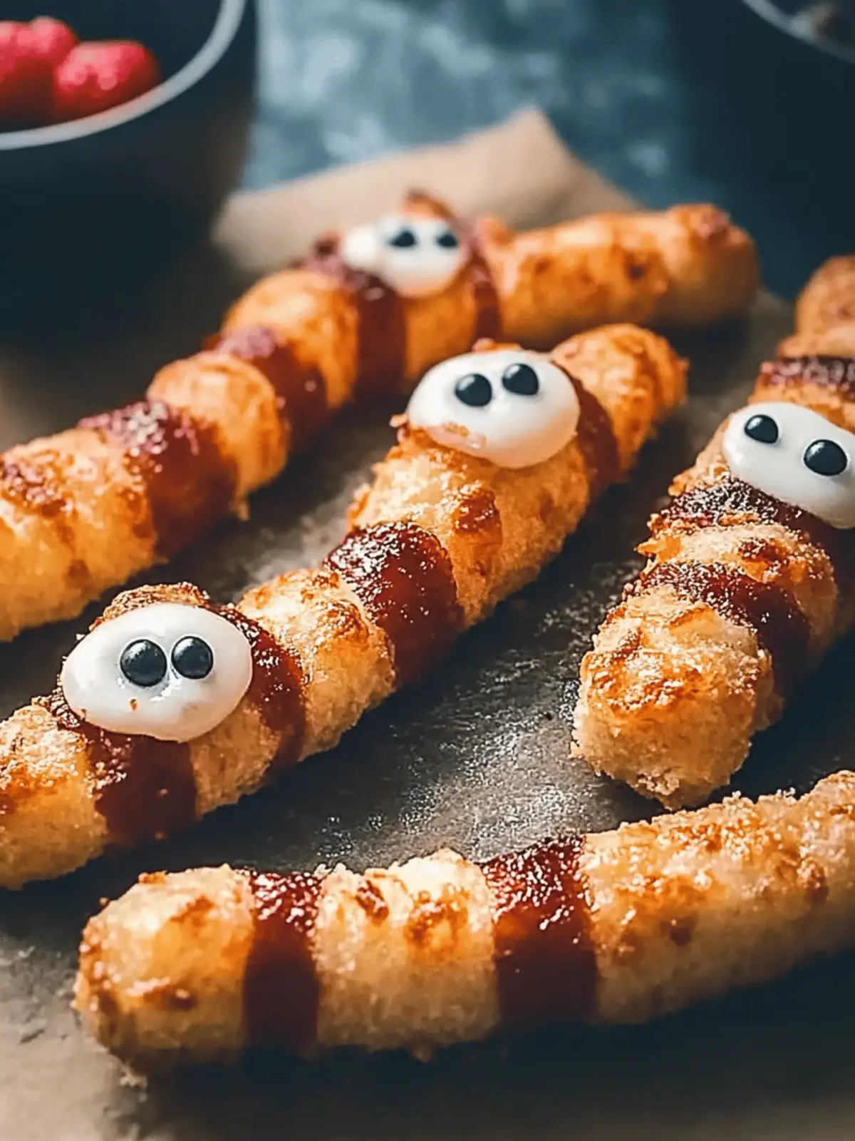 Mummy Mozzarella Sticks für Halloween Spaß 4 Mummy Mozzarella Sticks
