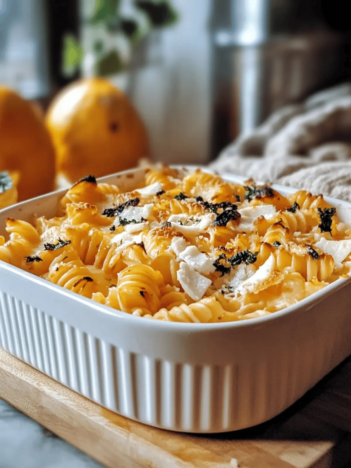 Gebackene Feta-Pasta mit Kürbis für den Herbst