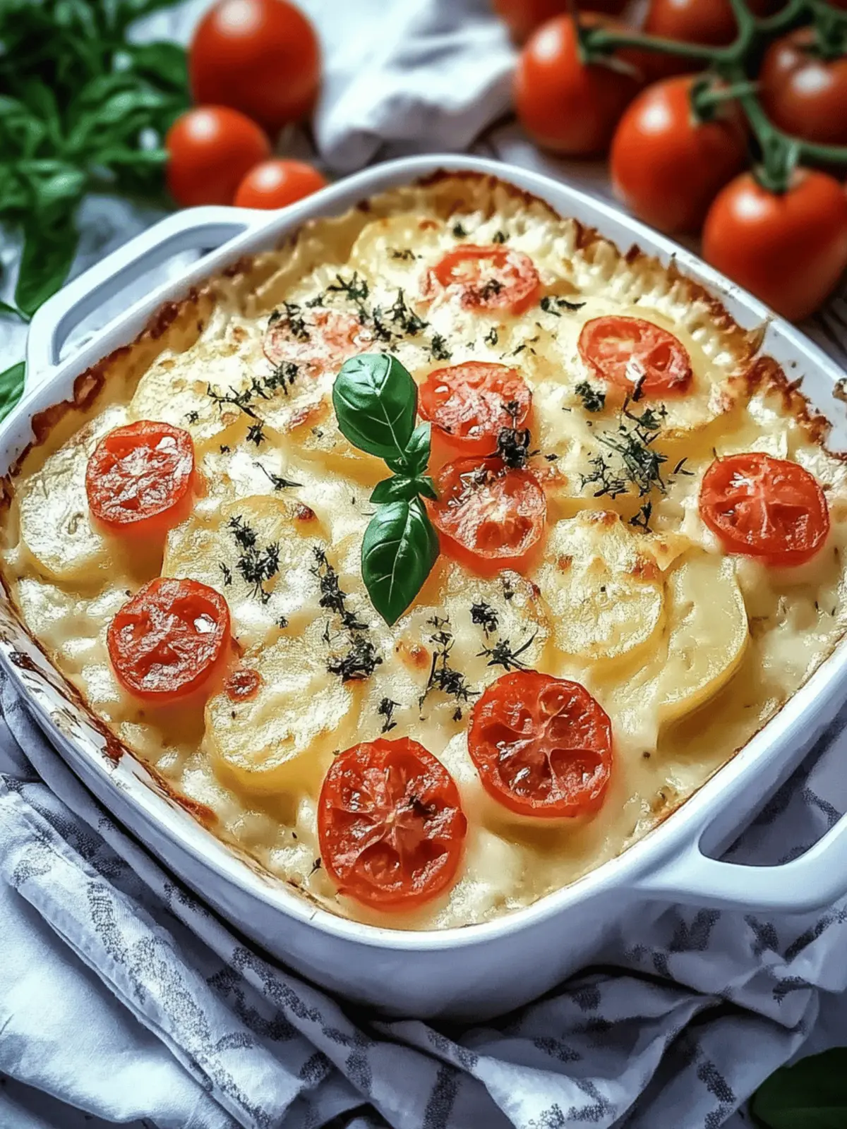 Potato-Kohlrabi-Gratin with tomatoes for connoisseurs