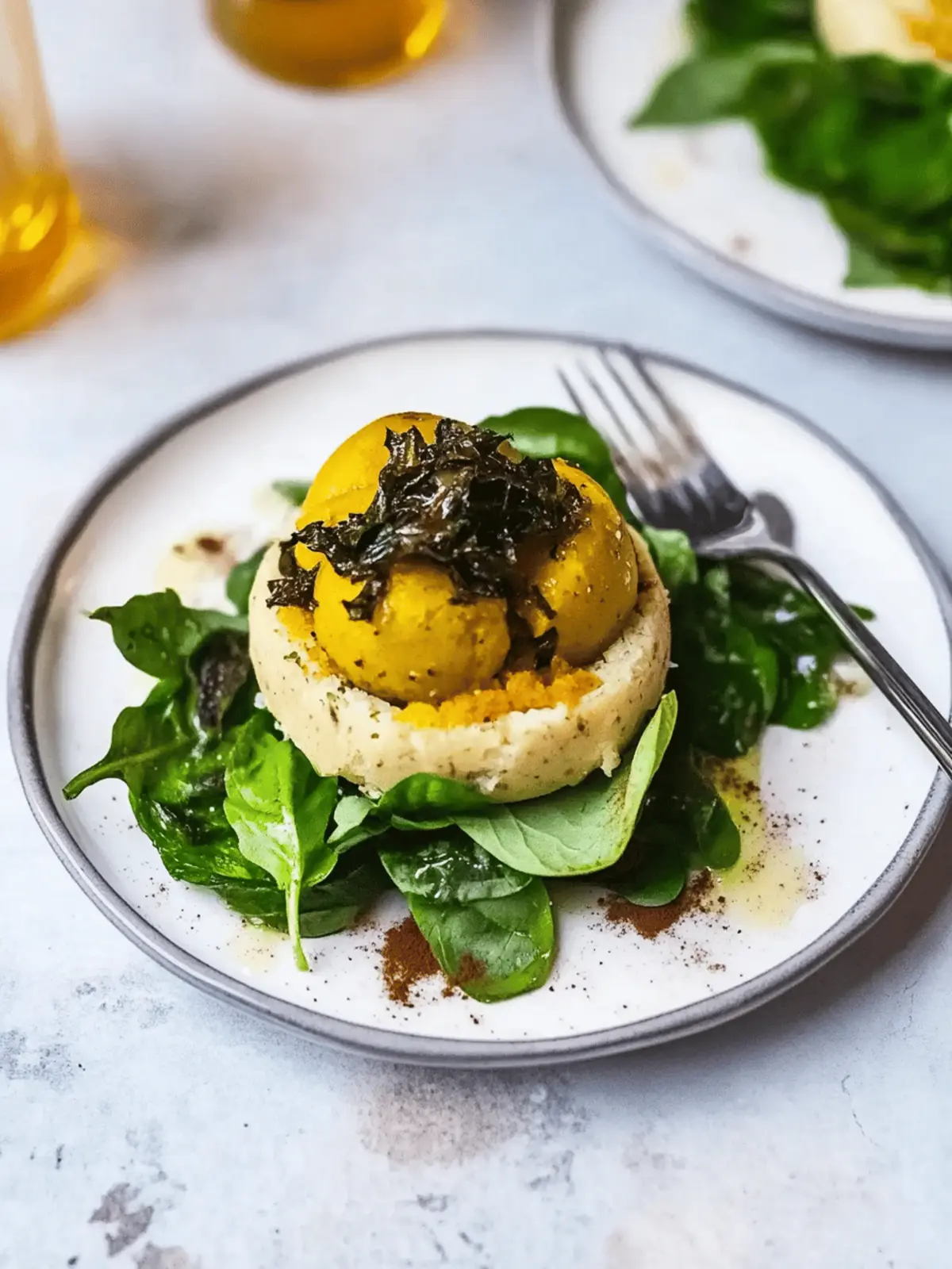 Vegane Kürbisteigtaschen mit Miso-Tofu-Creme 4 Vegane Kürbisteigtaschen auf Miso-Tofu-Creme