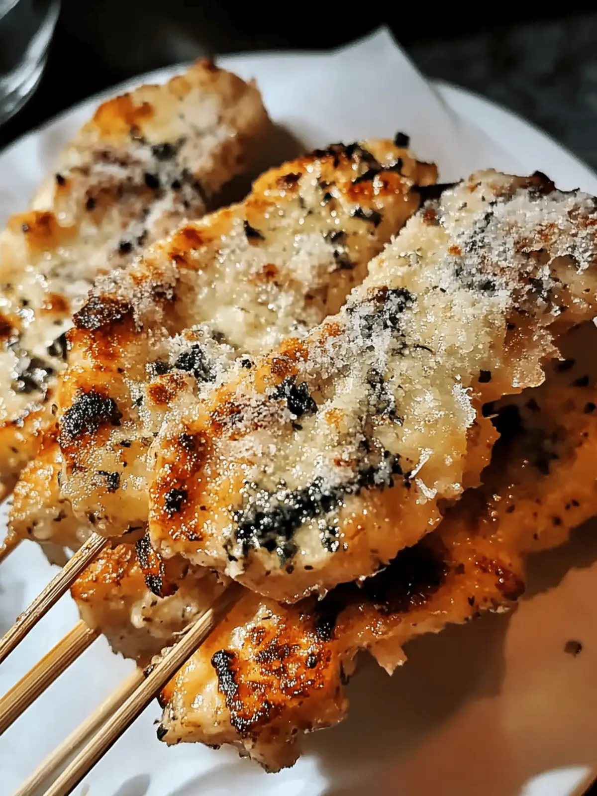 Knoblauch Parmesan Hähnchen Spieße