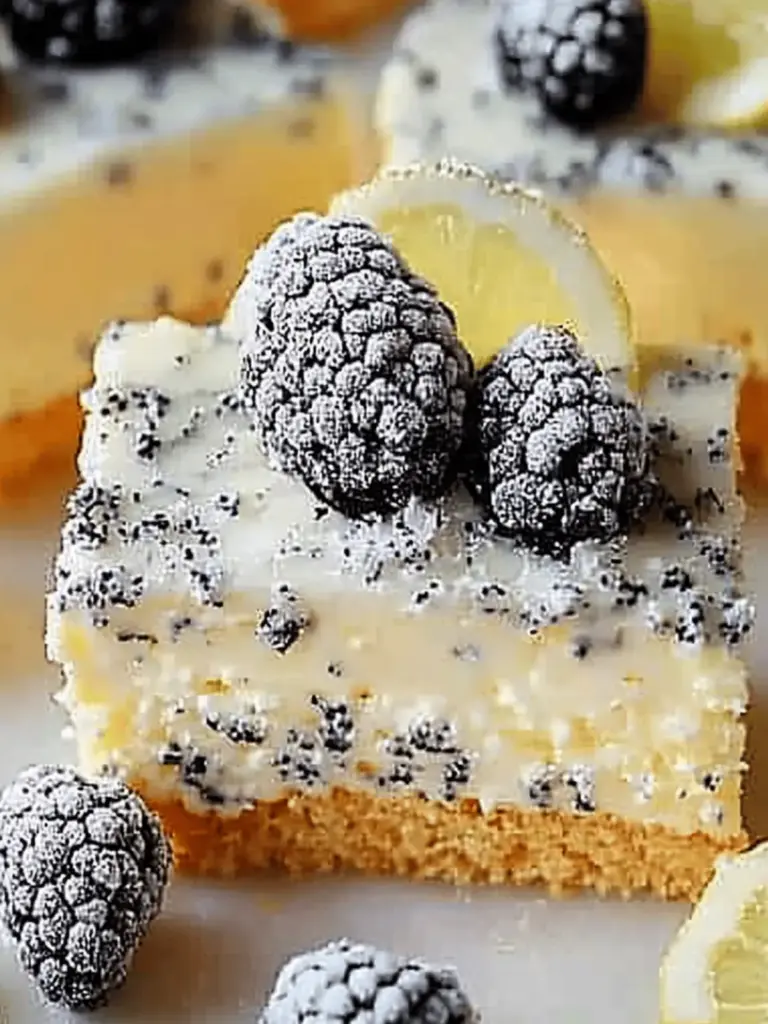 Poppy seed crumb cake with vanilla quark cream
