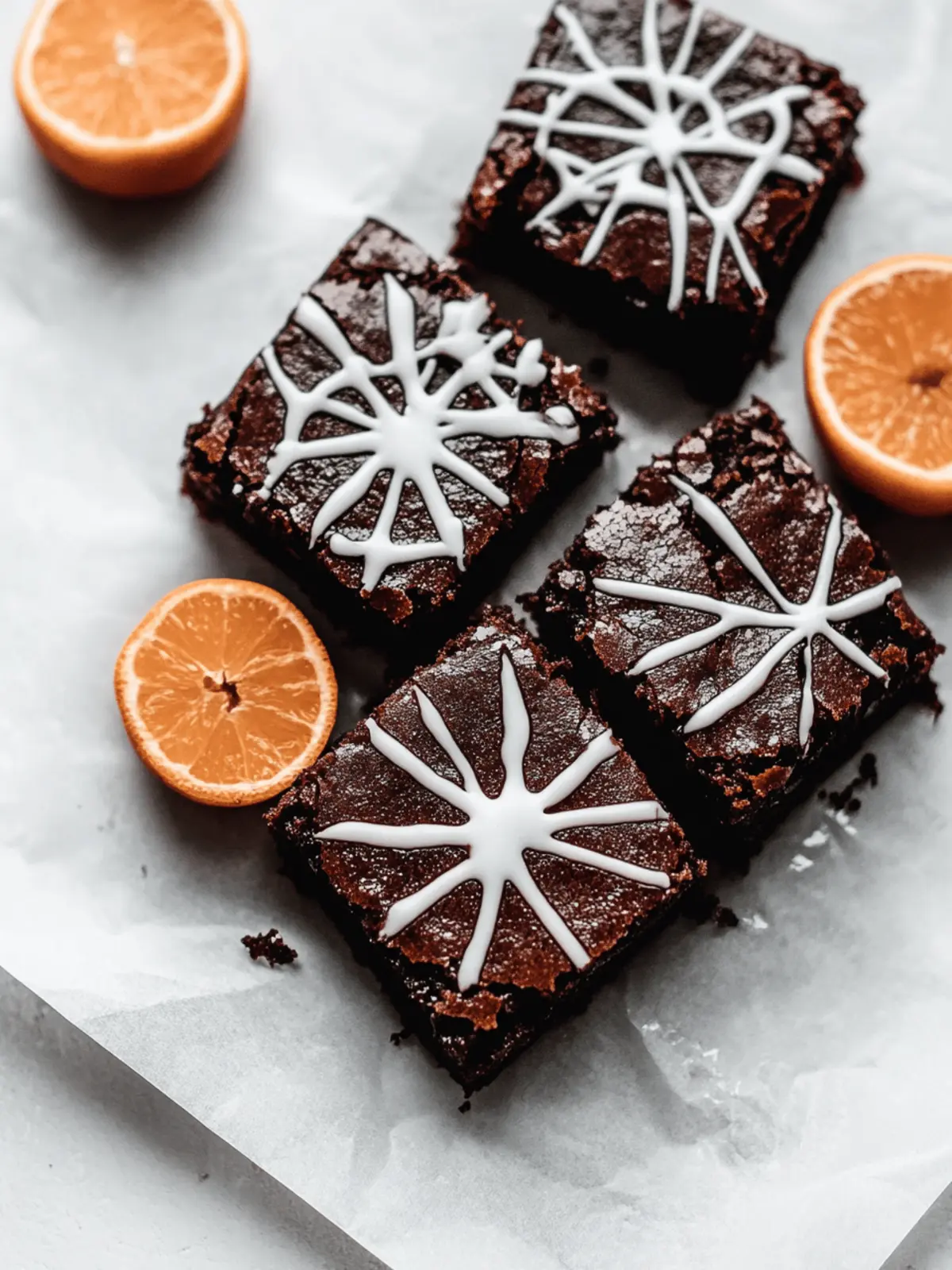 Weiße Schokoladen-Spinnennetz-Brownies