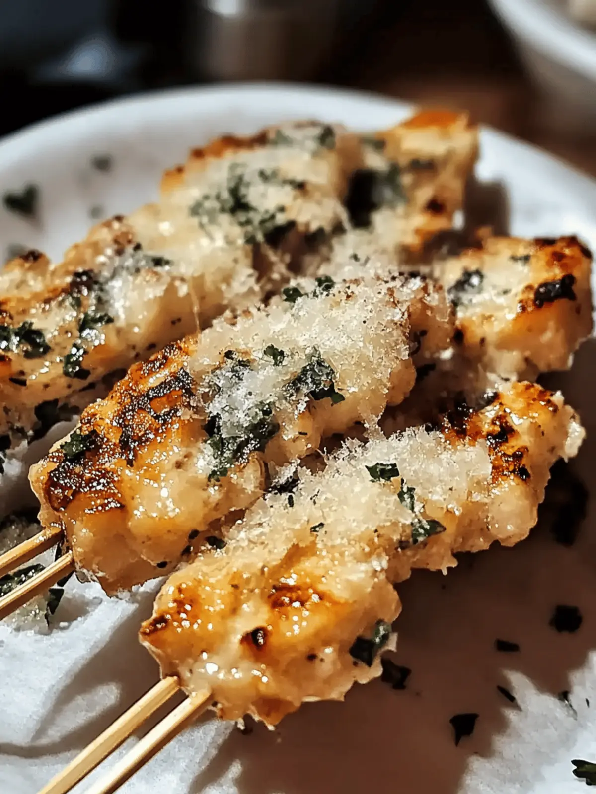 Knoblauch Parmesan Hähnchen Spieße