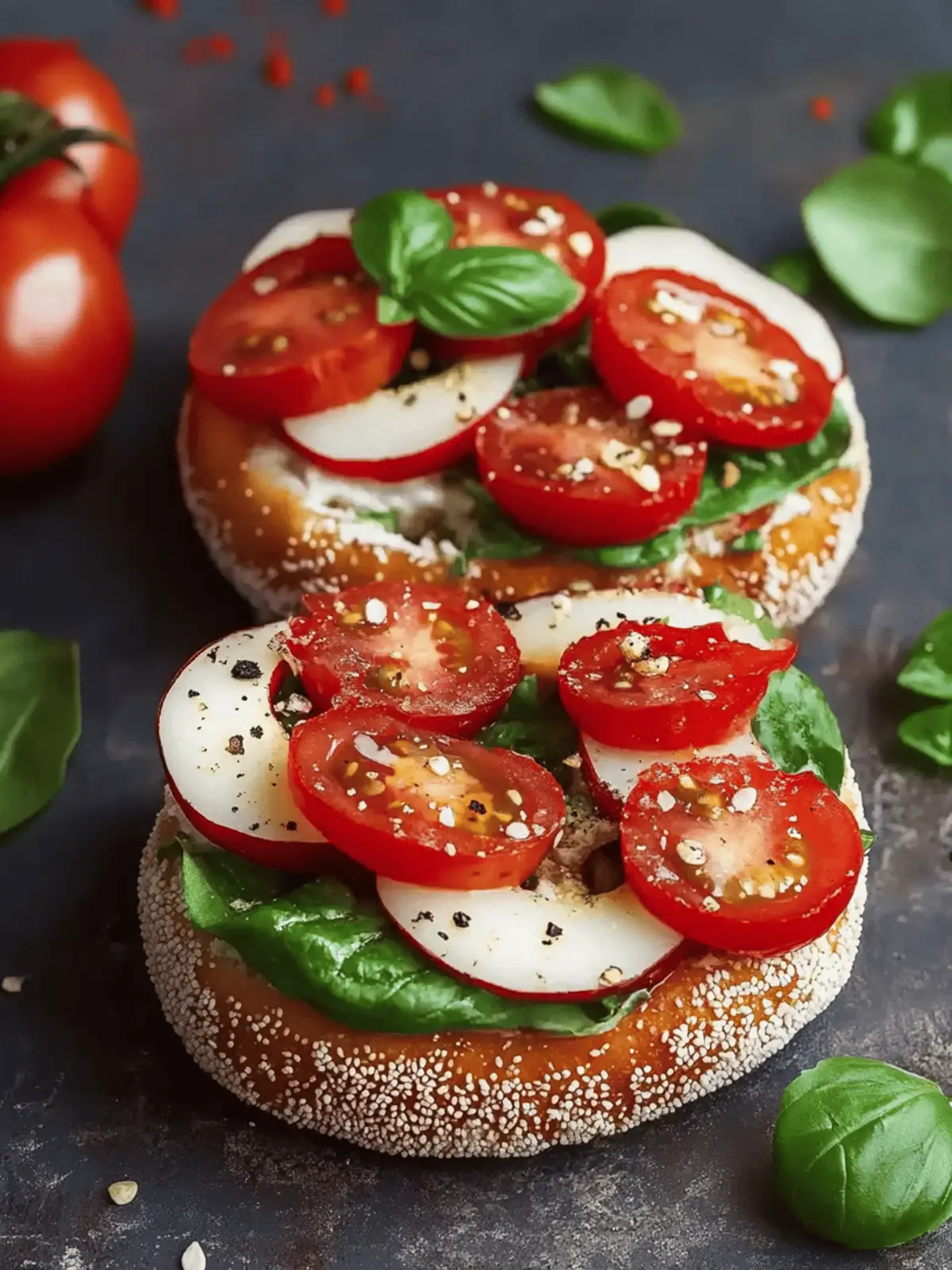 Leckere Tomate Mozzarella Bagel für jeden Tag 3 Tomate Mozzarella Bagel