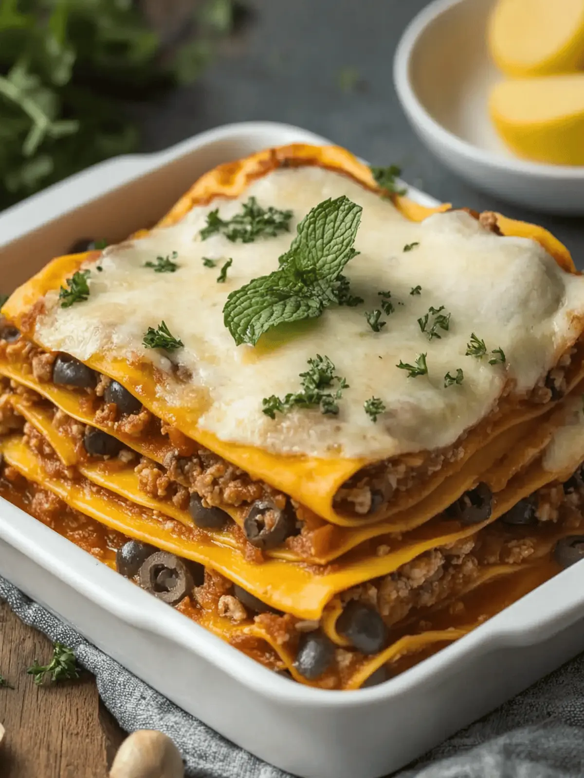 Kürbis-Pilz-Lasagne