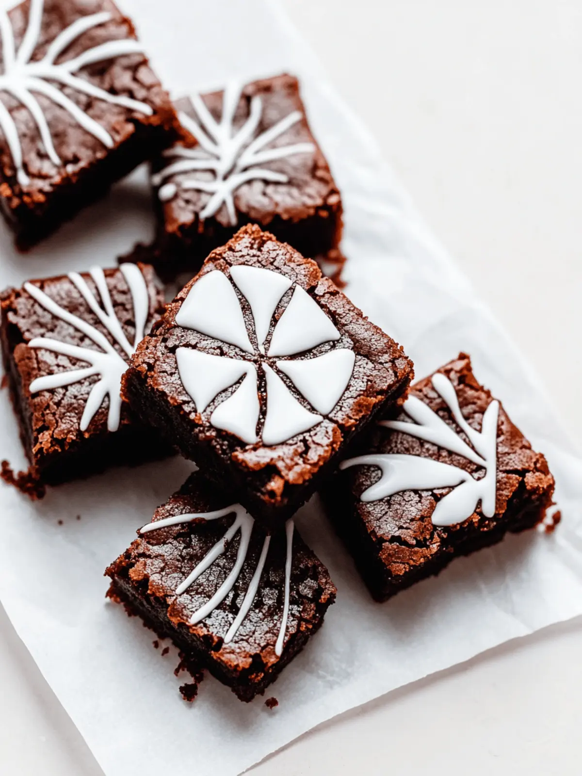 Weiße Schokoladen-Spinnennetz-Brownies
