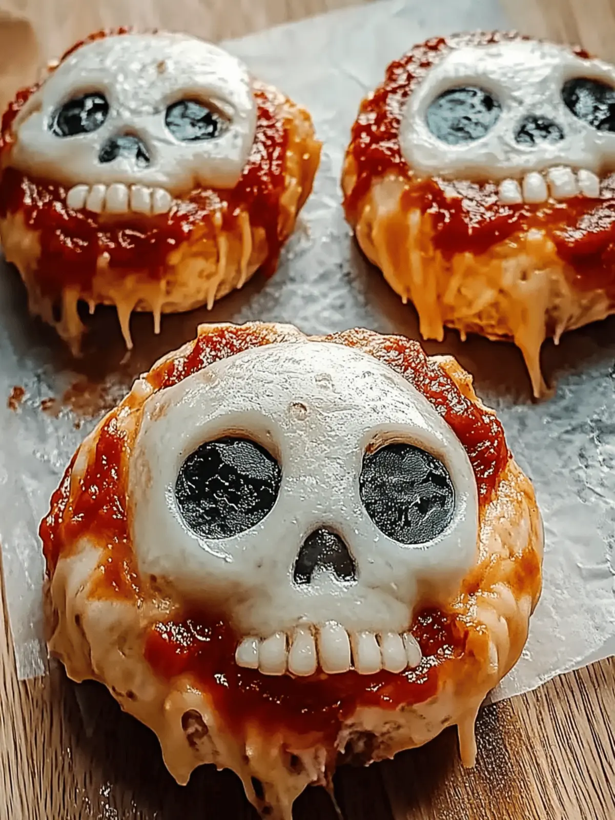 Leckere Pizza-Schädel für Halloween feiern 4 Leckere Pizza-Schädel