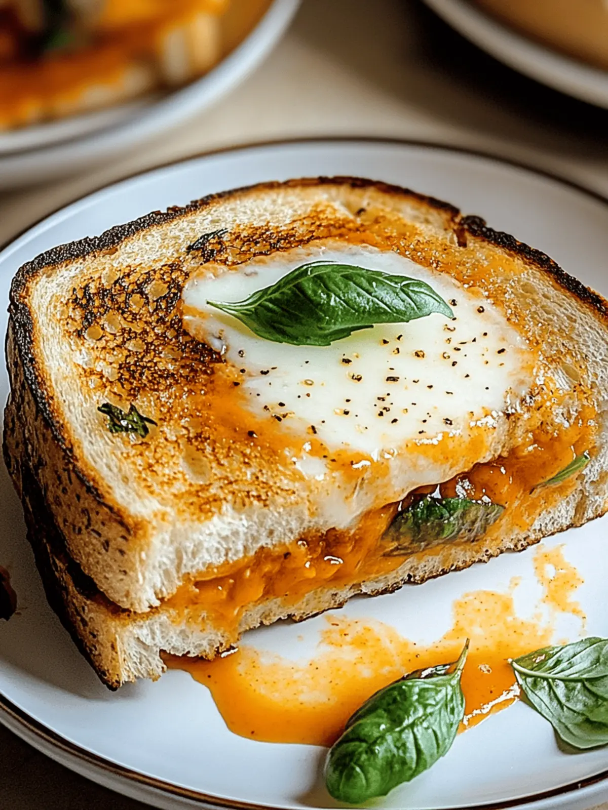 Geröstete Tomatensuppe mit gegrilltem Käsebrot 4 Geröstete Tomatensuppe und gegrilltes Käsebrot