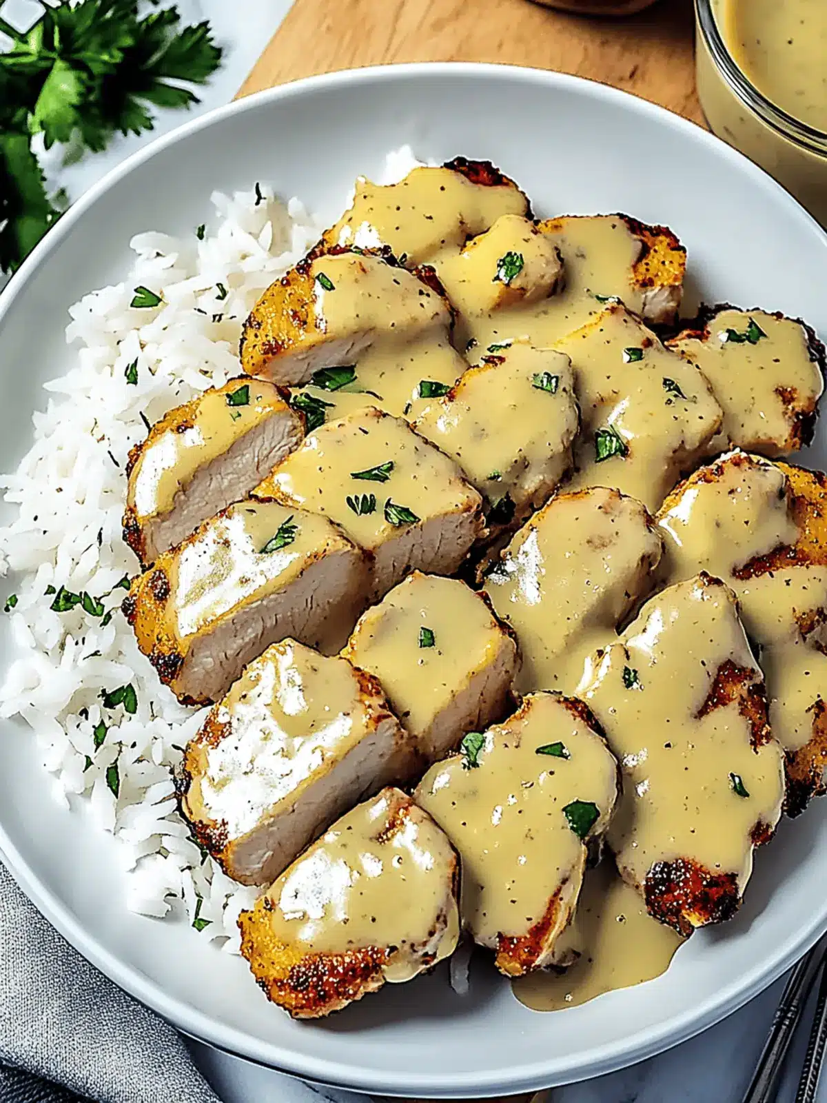 Honig Senf Hähnchen mit Reis