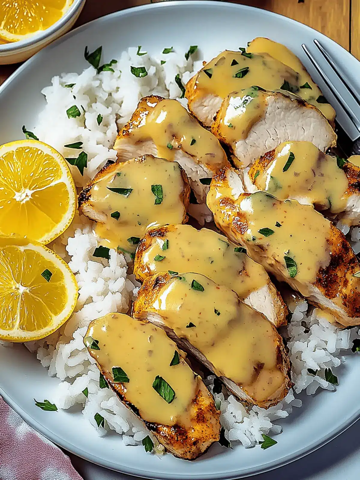 Honig Senf Hähnchen mit Reis