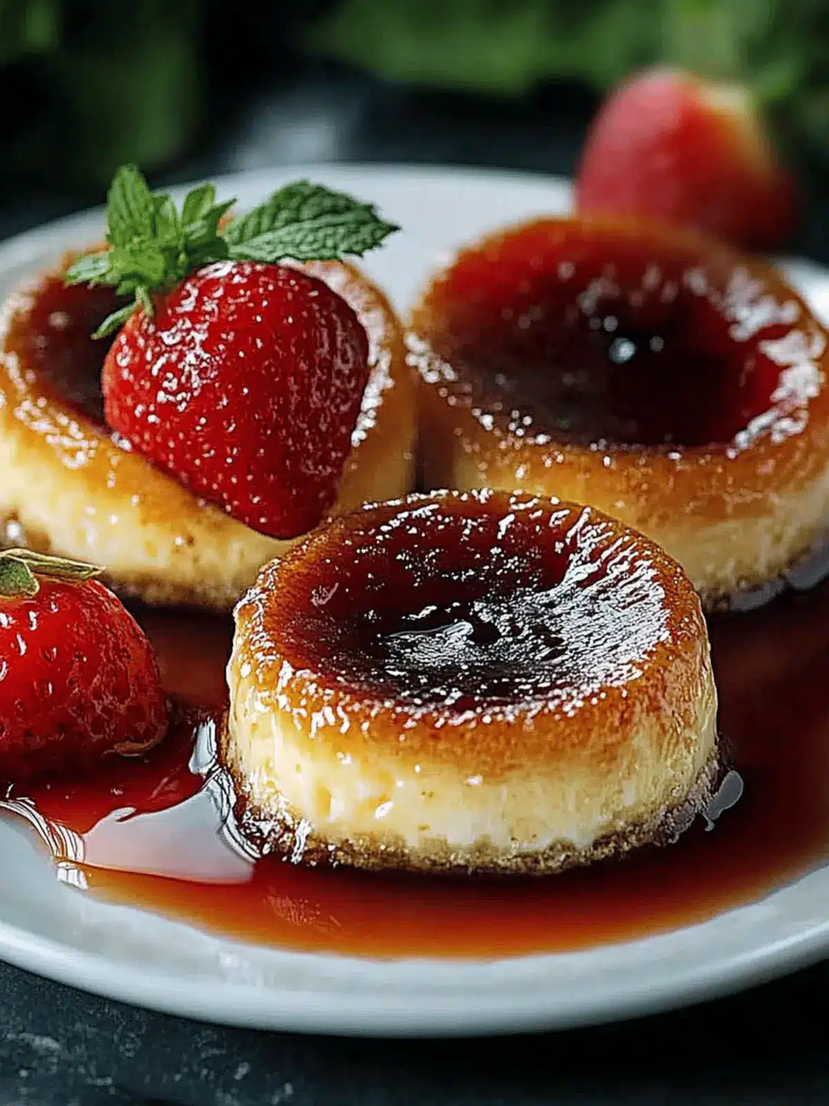 Mini Crème Brûlée Käsekuchen für den perfekten Genuss 3 Mini Crème Brûlée Käsekuchen