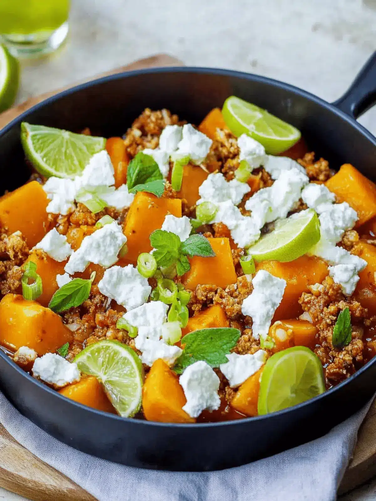 Kürbis und Hackfleischpfanne mit Feta: Schnell & Lecker 3 Kürbis und Hackfleischpfanne mit Feta