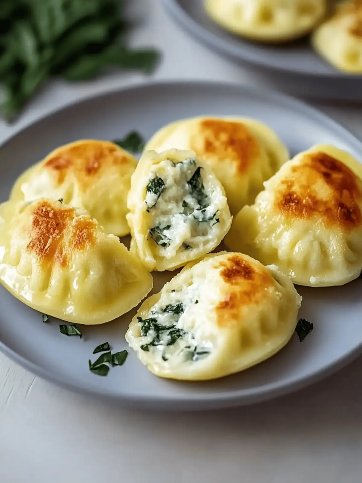 Kartoffelpäckchen mit Frischkäse- und Spinatfüllung 3 Kartoffelpäckchen mit Frischkäse- und Spinatfüllung