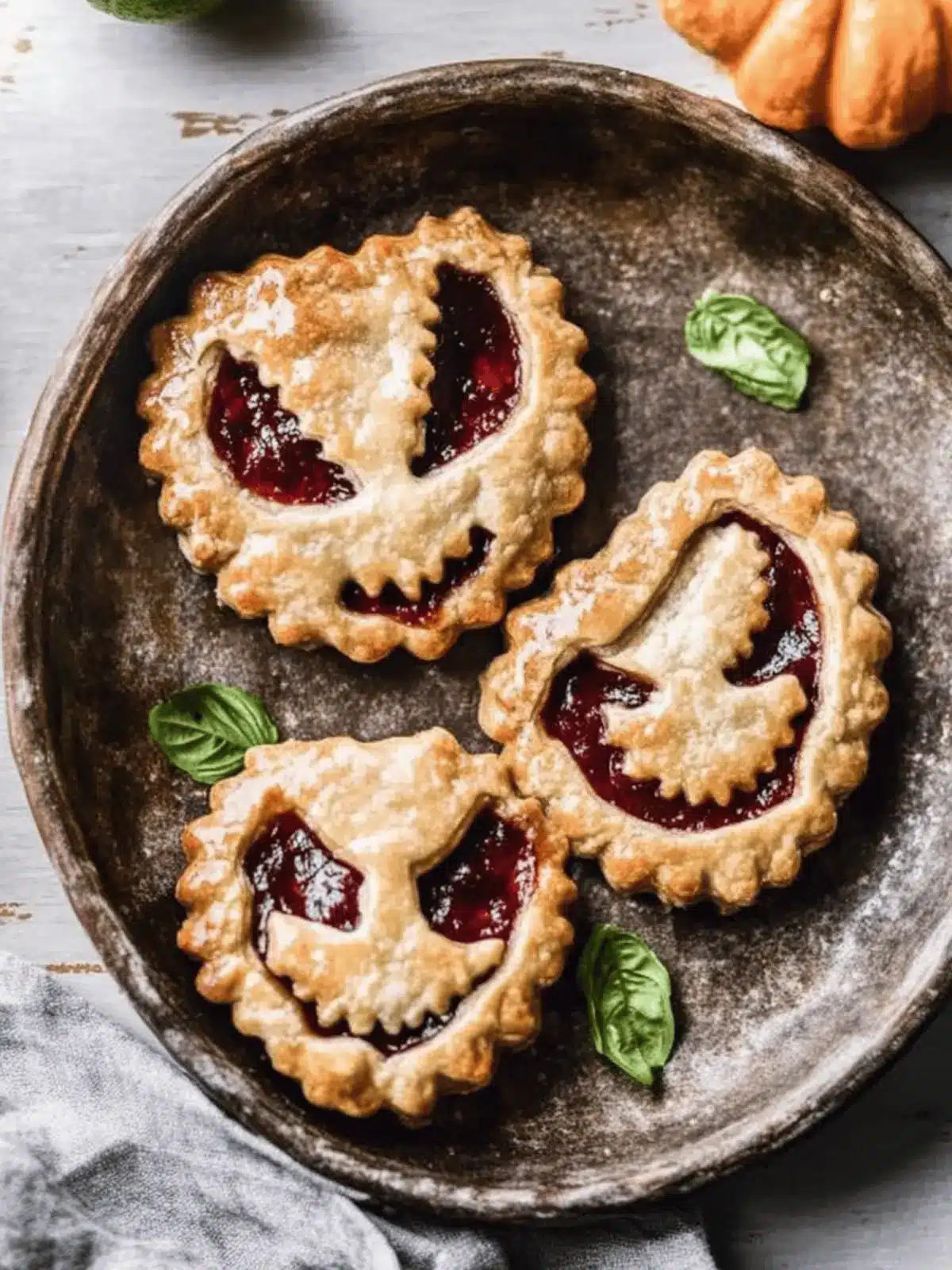 Jack-O-Lantern Hand Pasteten für Halloween Spaß 4 Jack-O-Lantern Hand Pasteten