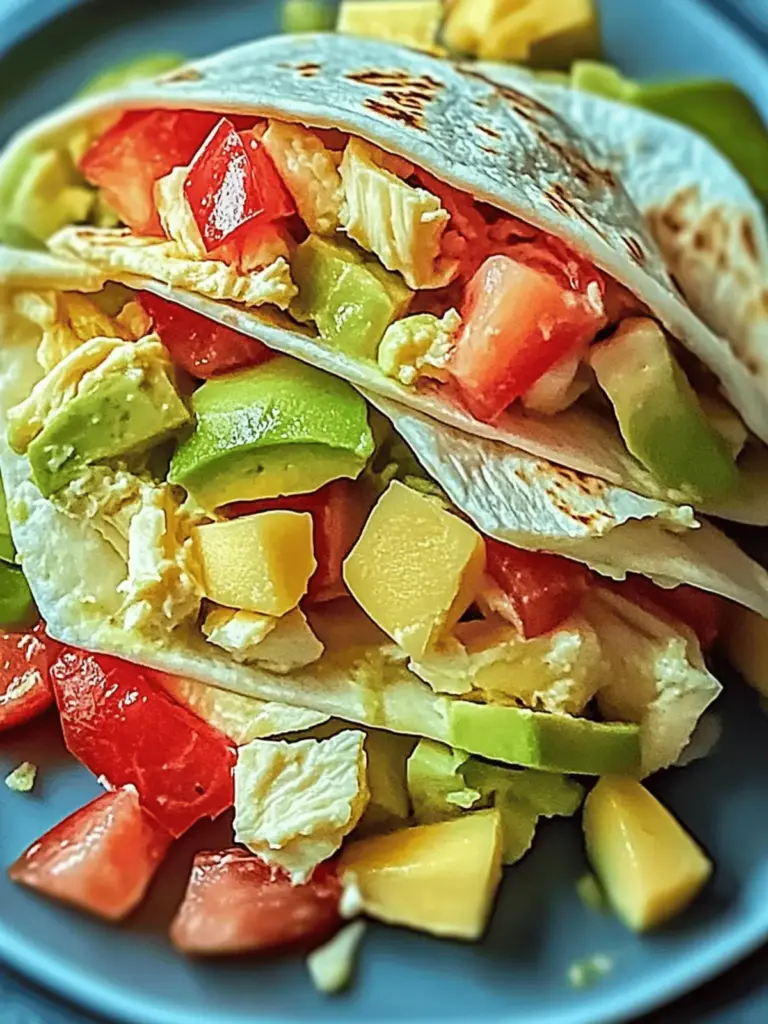 Avocado Hühnchen Salat Wrap