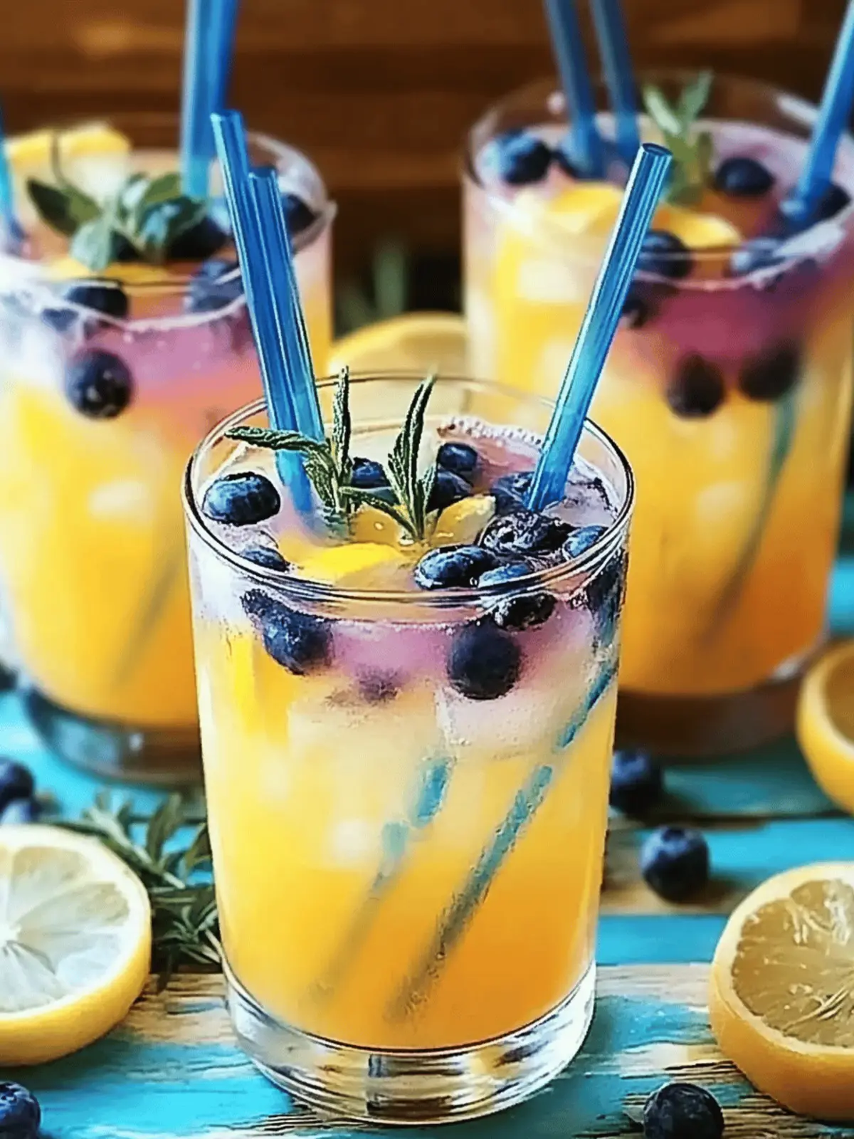 Genießen Sie farbwechselnde Limonade erfrischend und spritzig