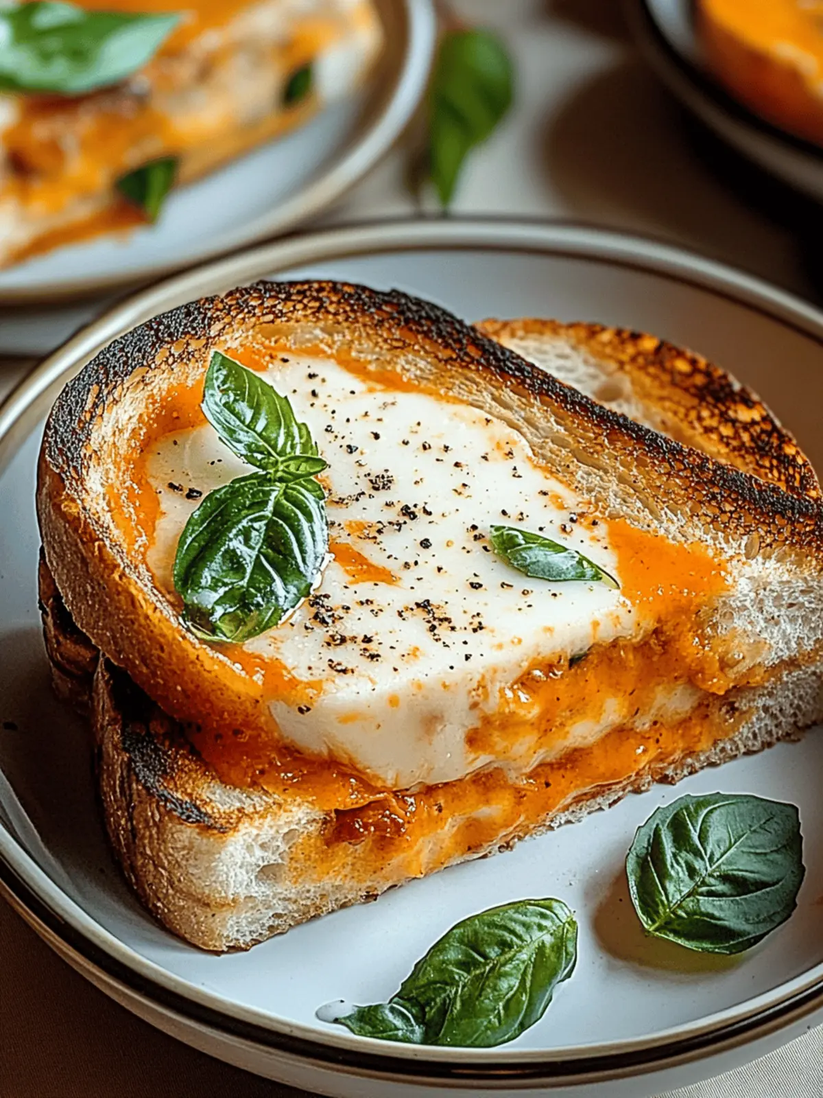 Geröstete Tomatensuppe mit gegrilltem Käsebrot 5 Geröstete Tomatensuppe und gegrilltes Käsebrot