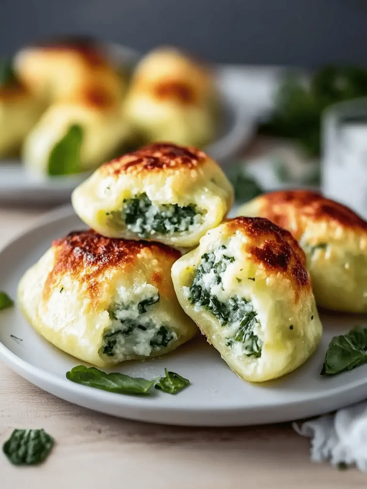 Kartoffelpäckchen mit Frischkäse- und Spinatfüllung 2 Kartoffelpäckchen mit Frischkäse- und Spinatfüllung