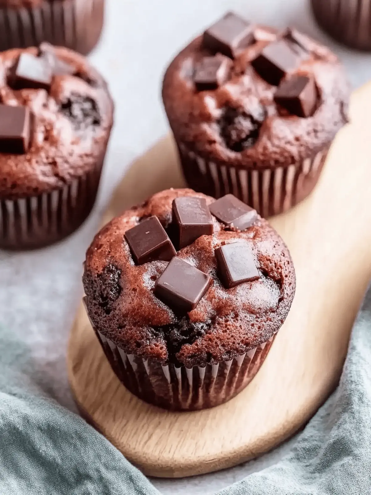 Saftige Schokomuffins mit Öl und Kakao