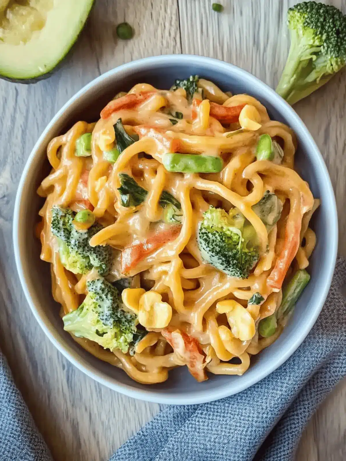 Udon-Nudeln mit Erdnusssoße und Gemüse für Genuss 3 Udon-Nudeln mit Erdnusssoße und Gemüse