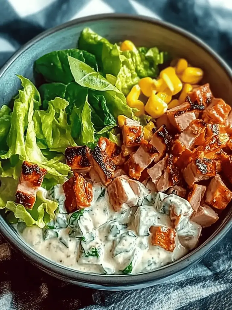 BBQ Hähnchen geschnittene Salat