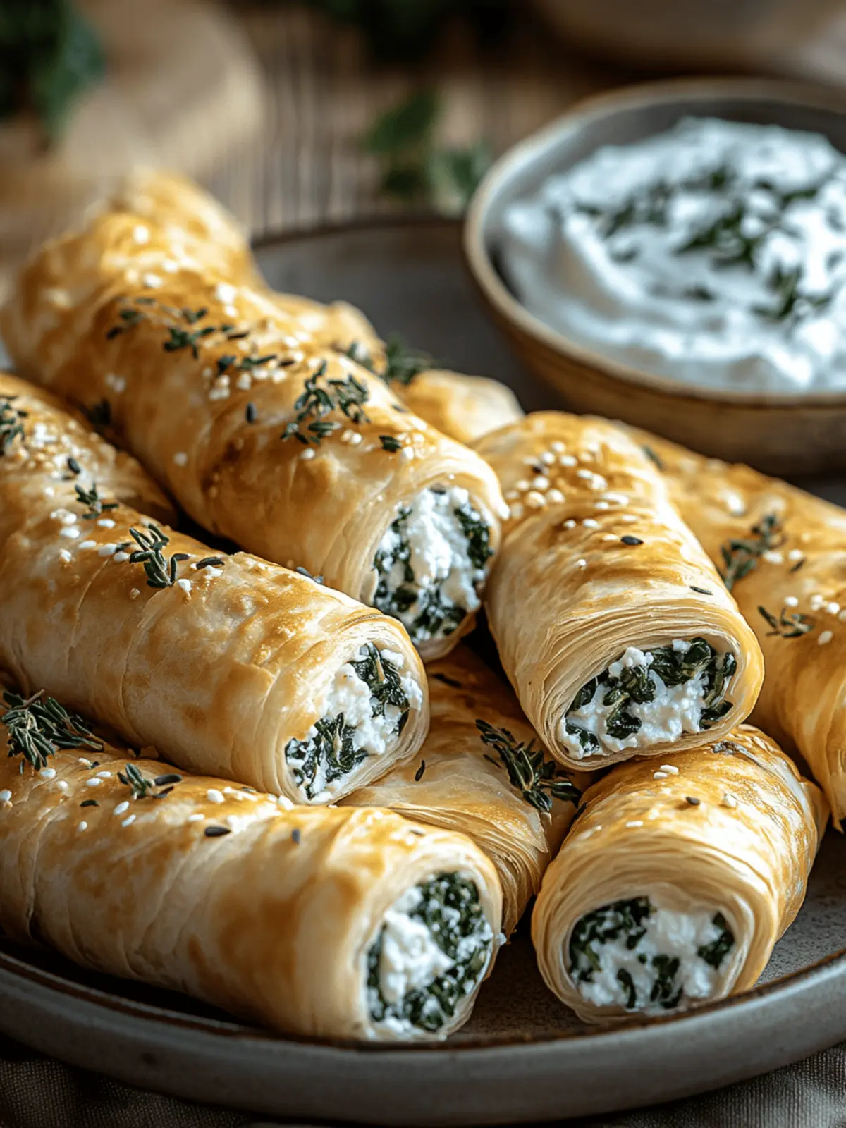 Herzhafte Blätterteigrollen mit Spinat und Feta genießen 3 Herzhafte Blätterteigrollen mit Spinat und Feta