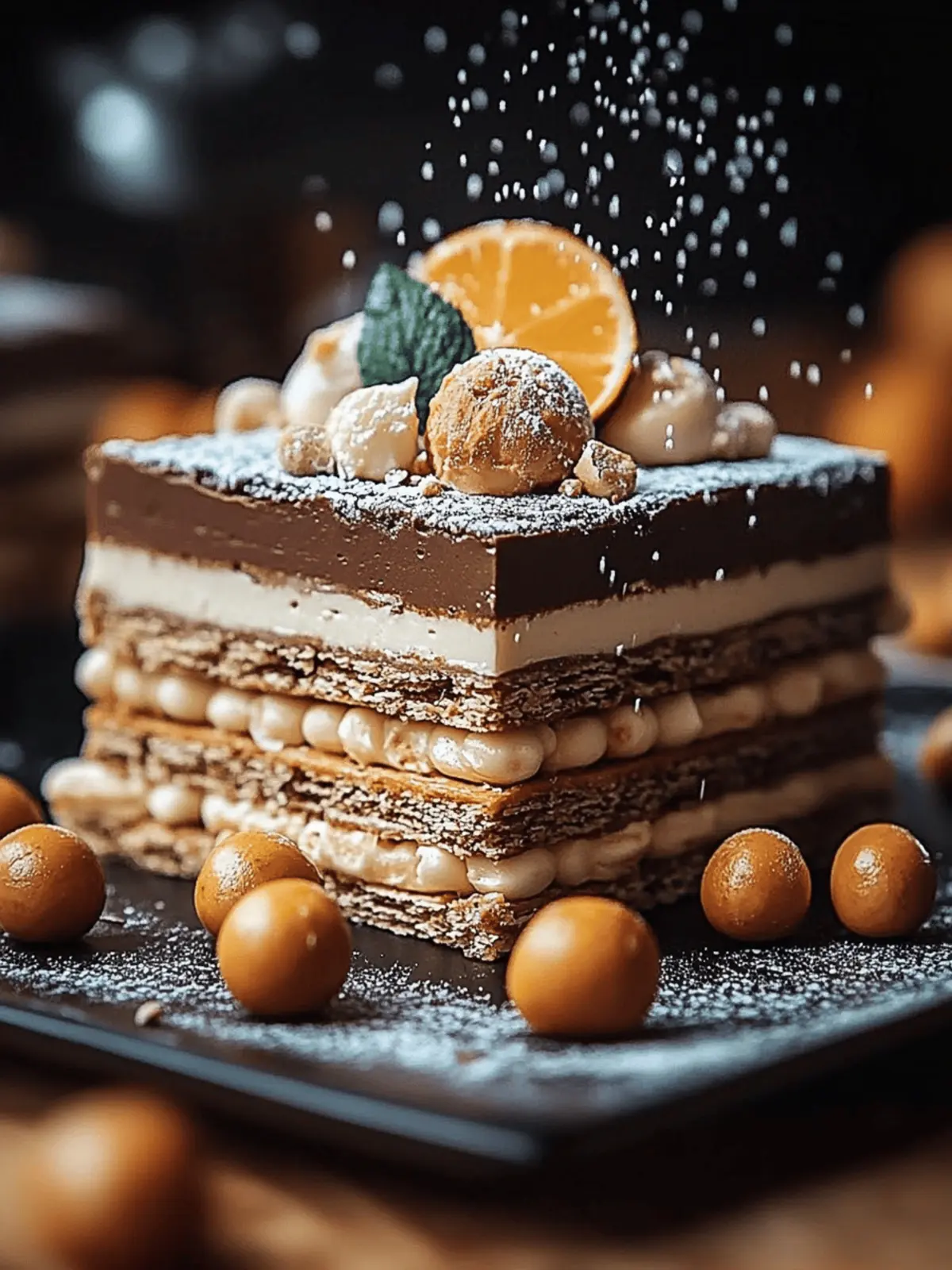 Haselnuss Dacquoise Lebkuchen Ganache für Weihnachten 3 Haselnuss Dacquoise Lebkuchen Ganache