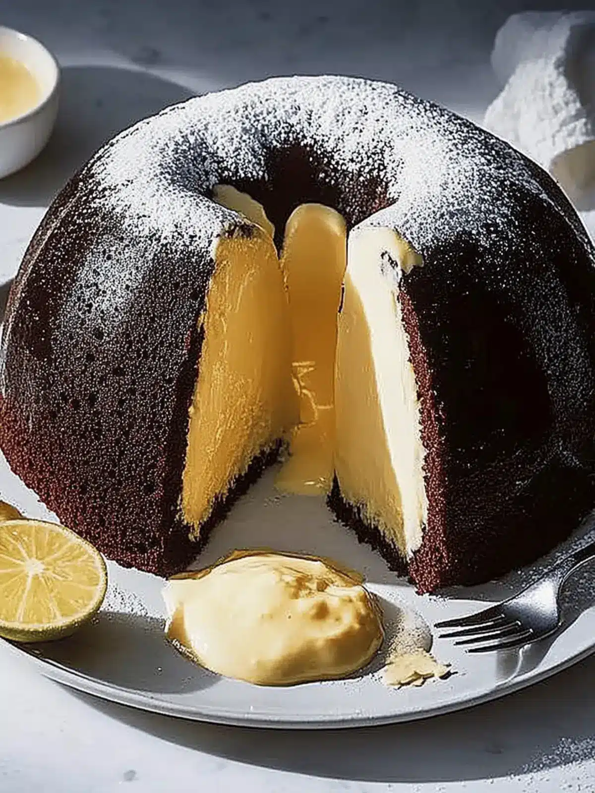 Schokoladen-Bundt-Kuchen mit Käsekuchenfüllung köstlich 3 Schokoladen-Bundt-Kuchen mit Käsekuchenfüllung