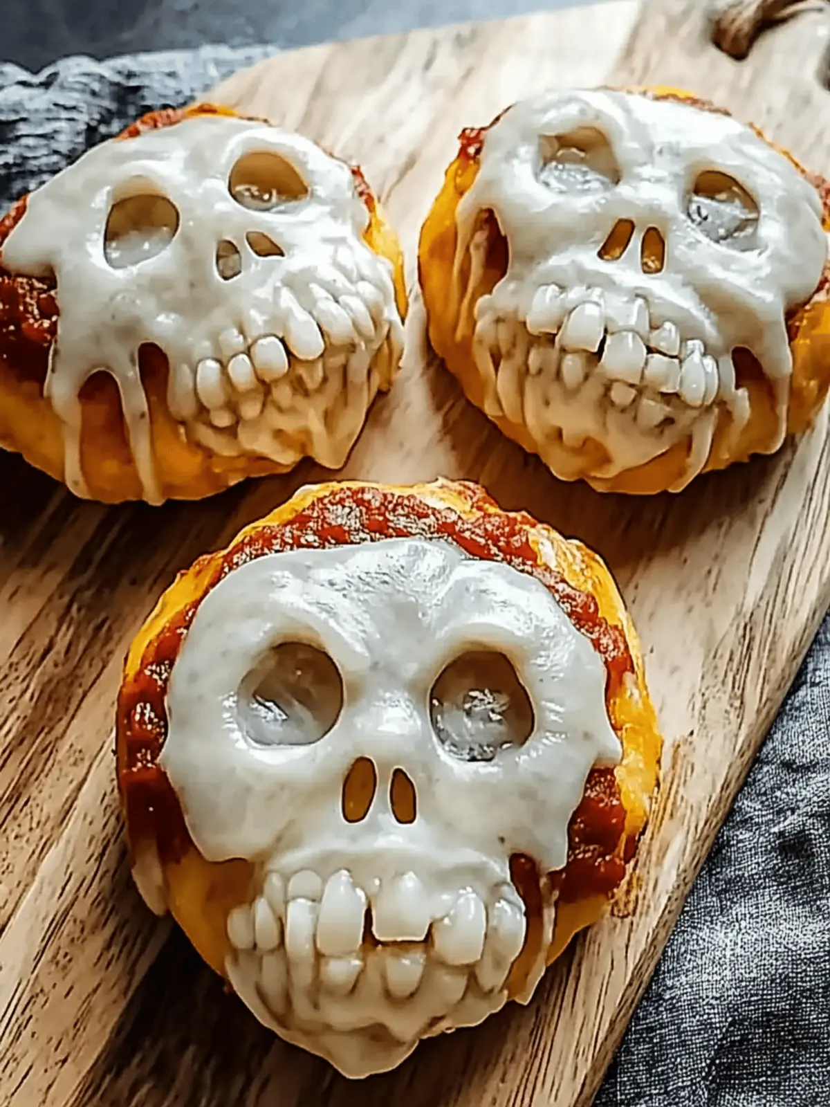 Leckere Pizza-Schädel für Halloween feiern 2 Leckere Pizza-Schädel