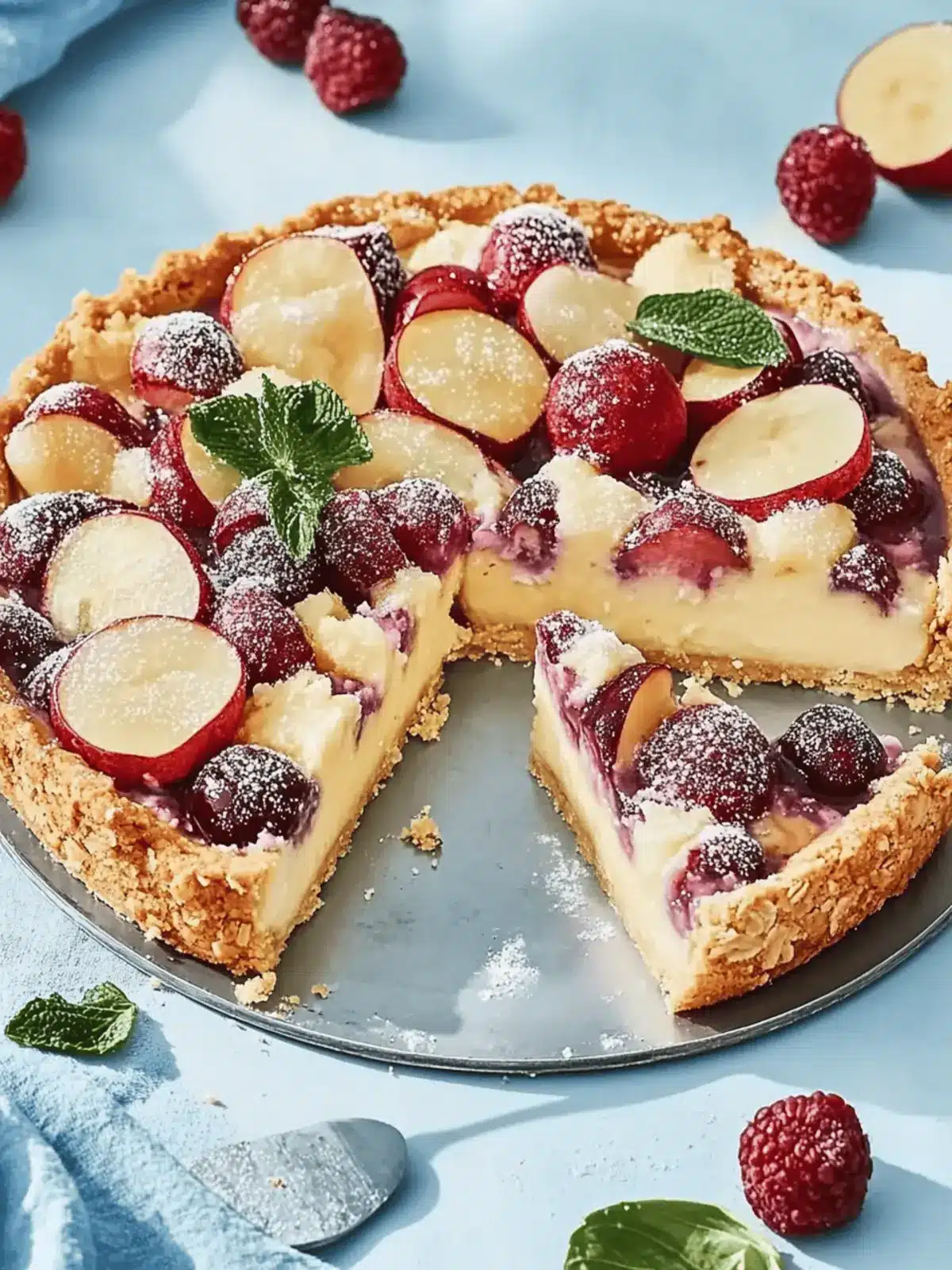 Pflaumenkuchen mit Vanillesoße