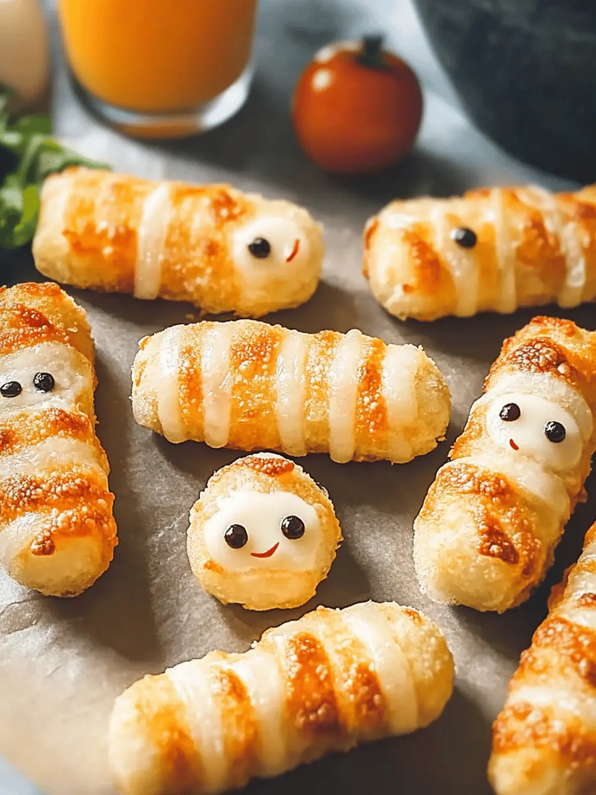 Mummy Mozzarella Sticks für Halloween Spaß 3 Mummy Mozzarella Sticks