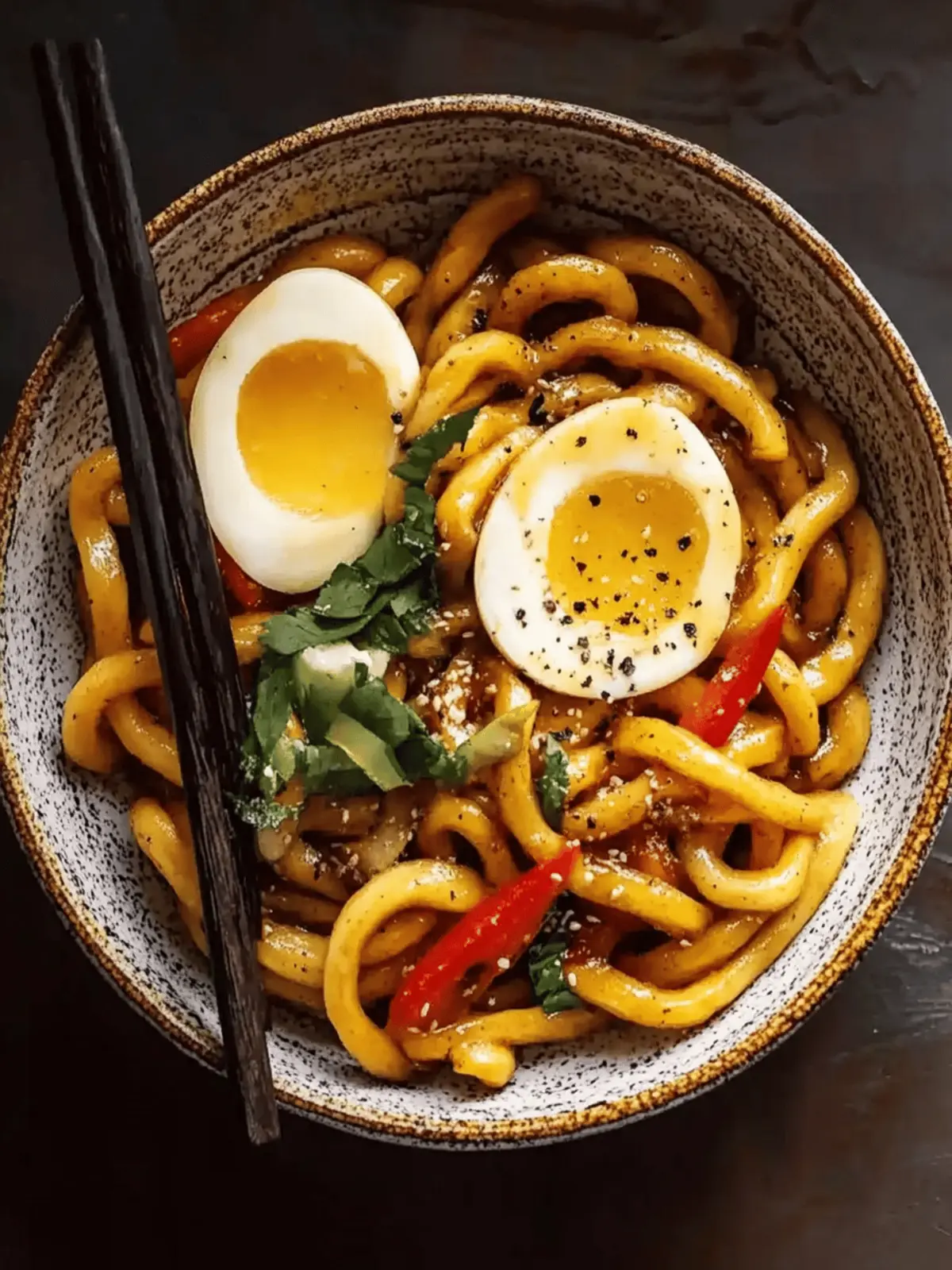 Chili-Knoblauch-Udon-Nudeln