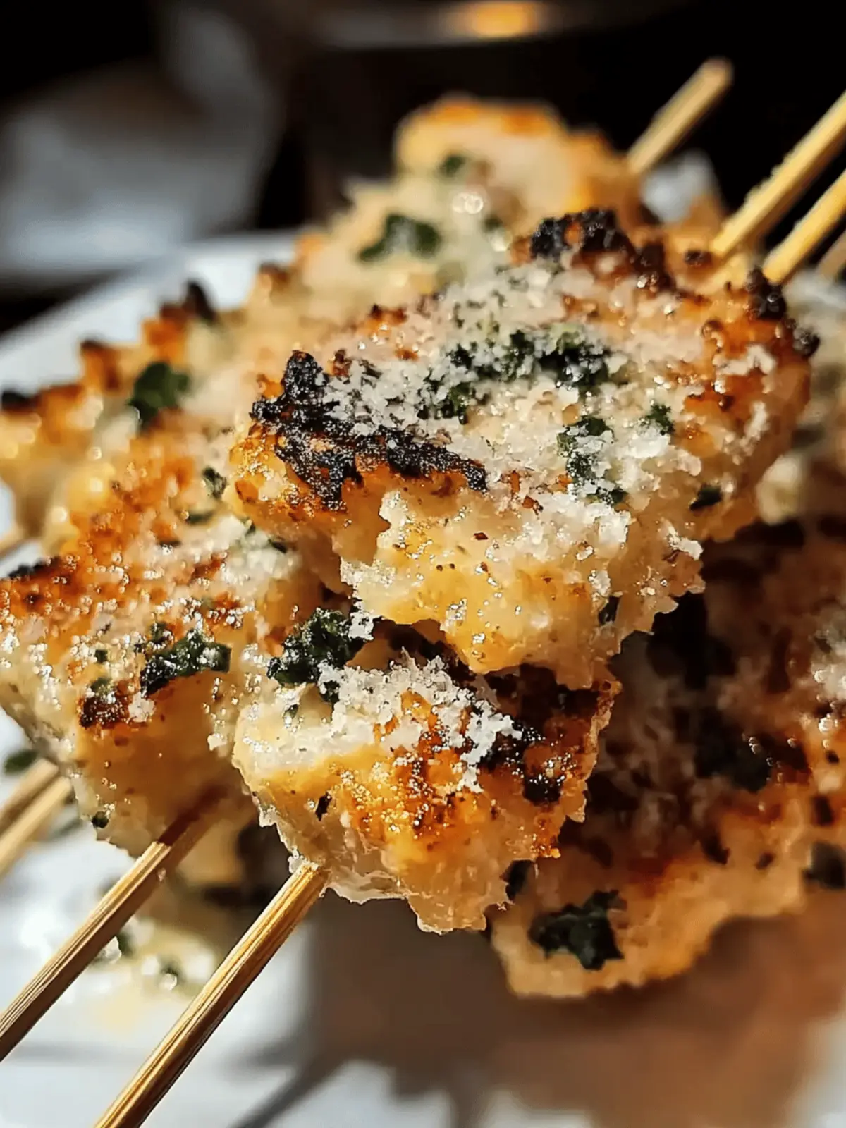 Knoblauch Parmesan Hähnchen Spieße