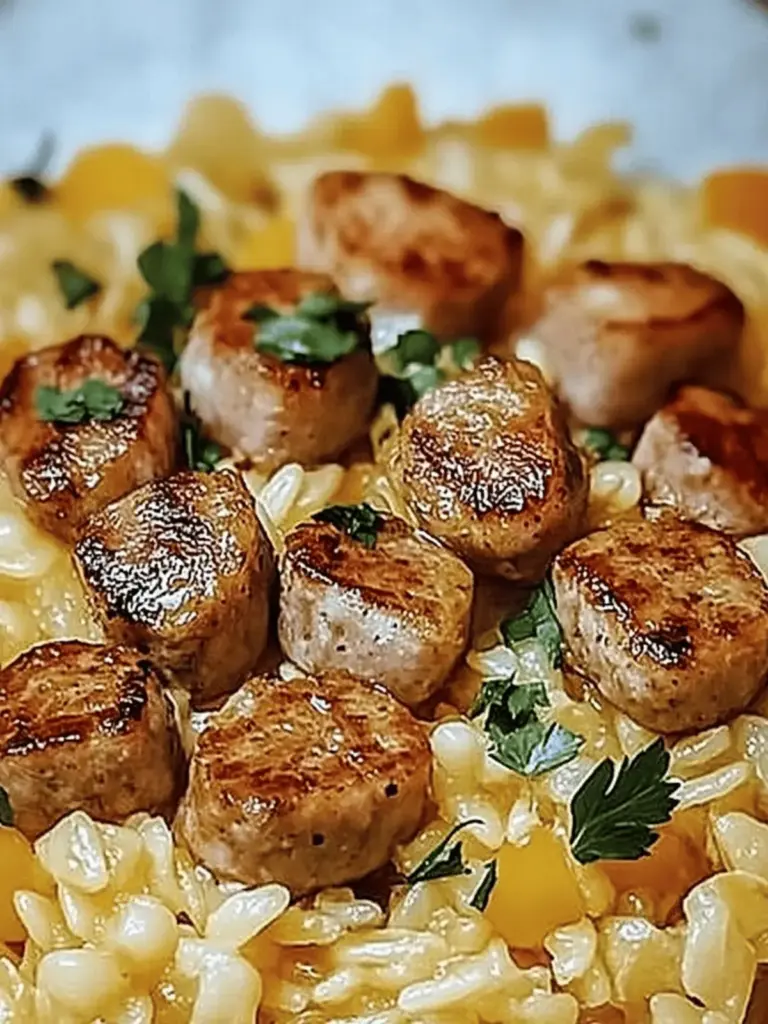 Herzhafter Wurst- und Reis-Pfannengericht