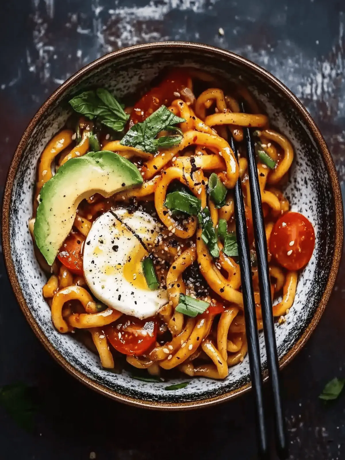 Chili-Knoblauch-Udon-Nudeln