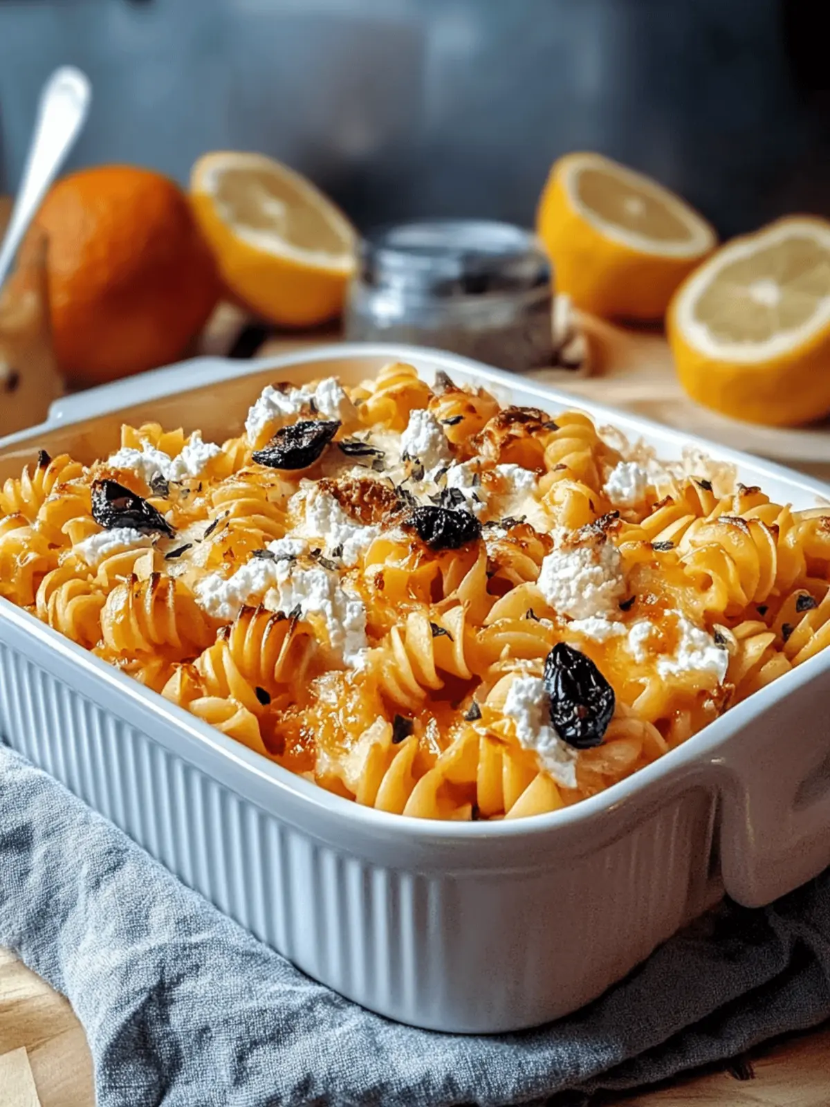 Gebackene Feta-Pasta mit Kürbis für den Herbst