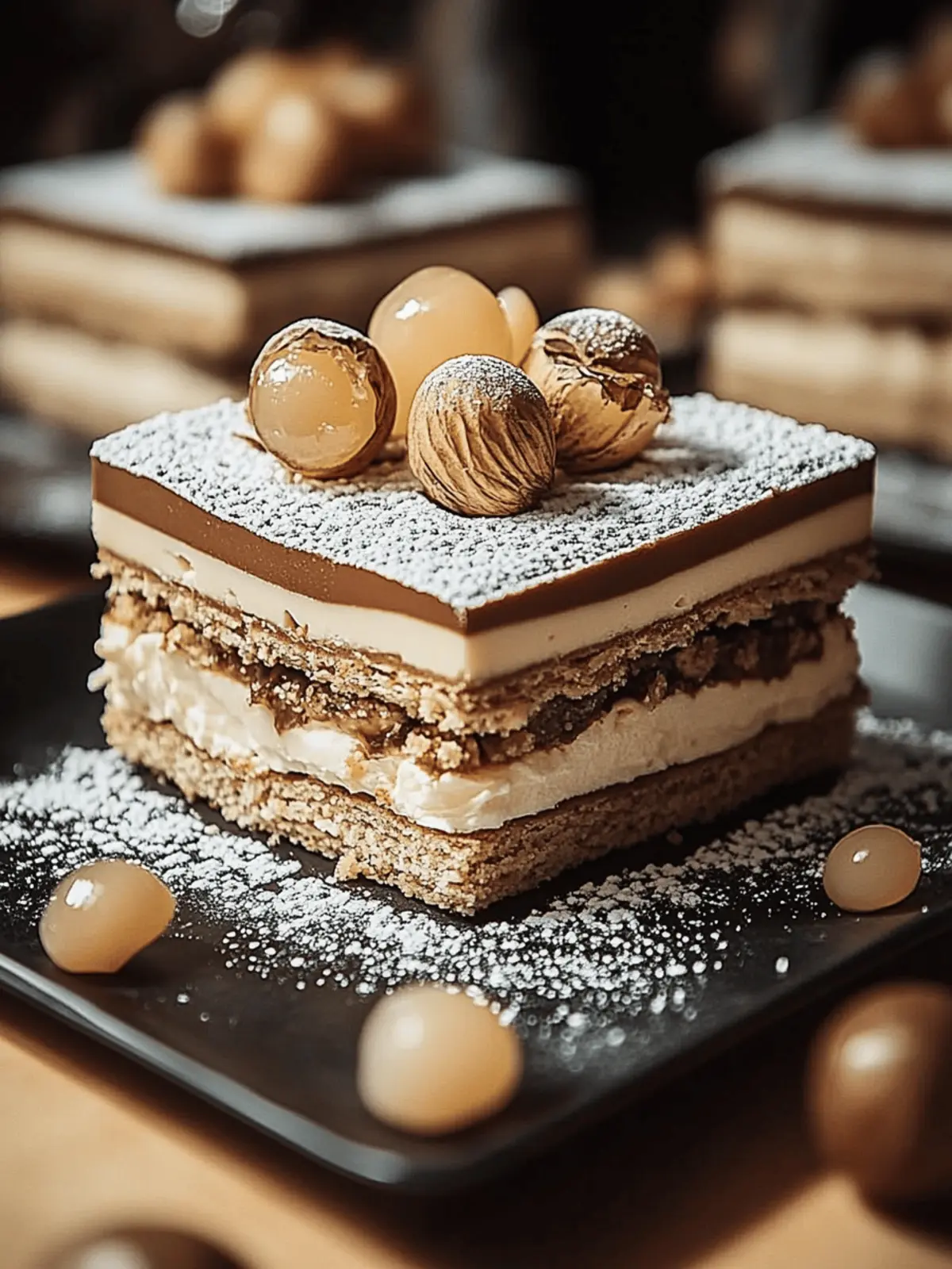 Haselnuss Dacquoise Lebkuchen Ganache für Weihnachten 4 Haselnuss Dacquoise Lebkuchen Ganache