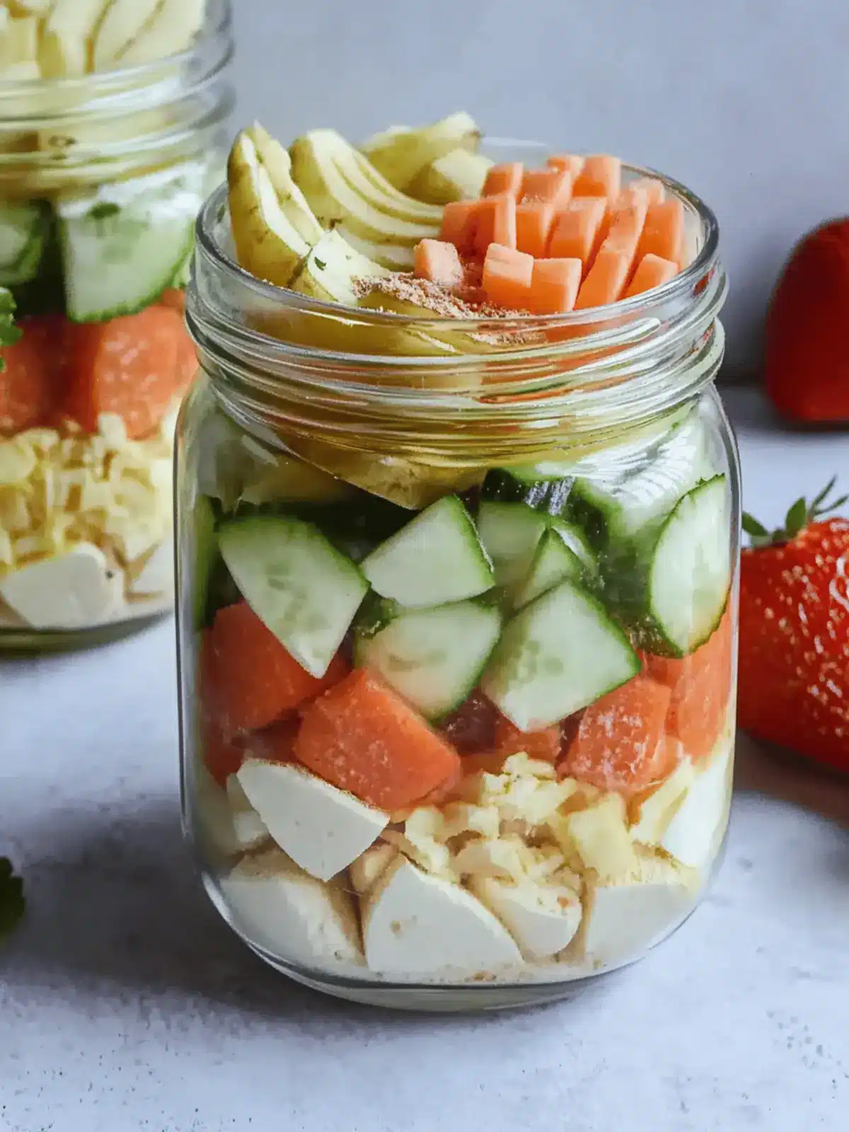 Mahlzeitenvorbereitung Salat im Glas leicht gemacht 2 Mahlzeitenvorbereitung Salat im Glas