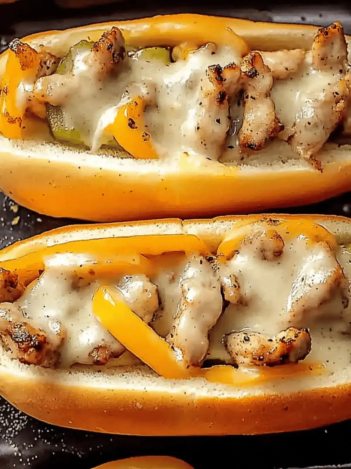 Hähnchen Cheesesteaks: Der perfekte Genuss für Zuhause 2 Hähnchen Cheesesteaks