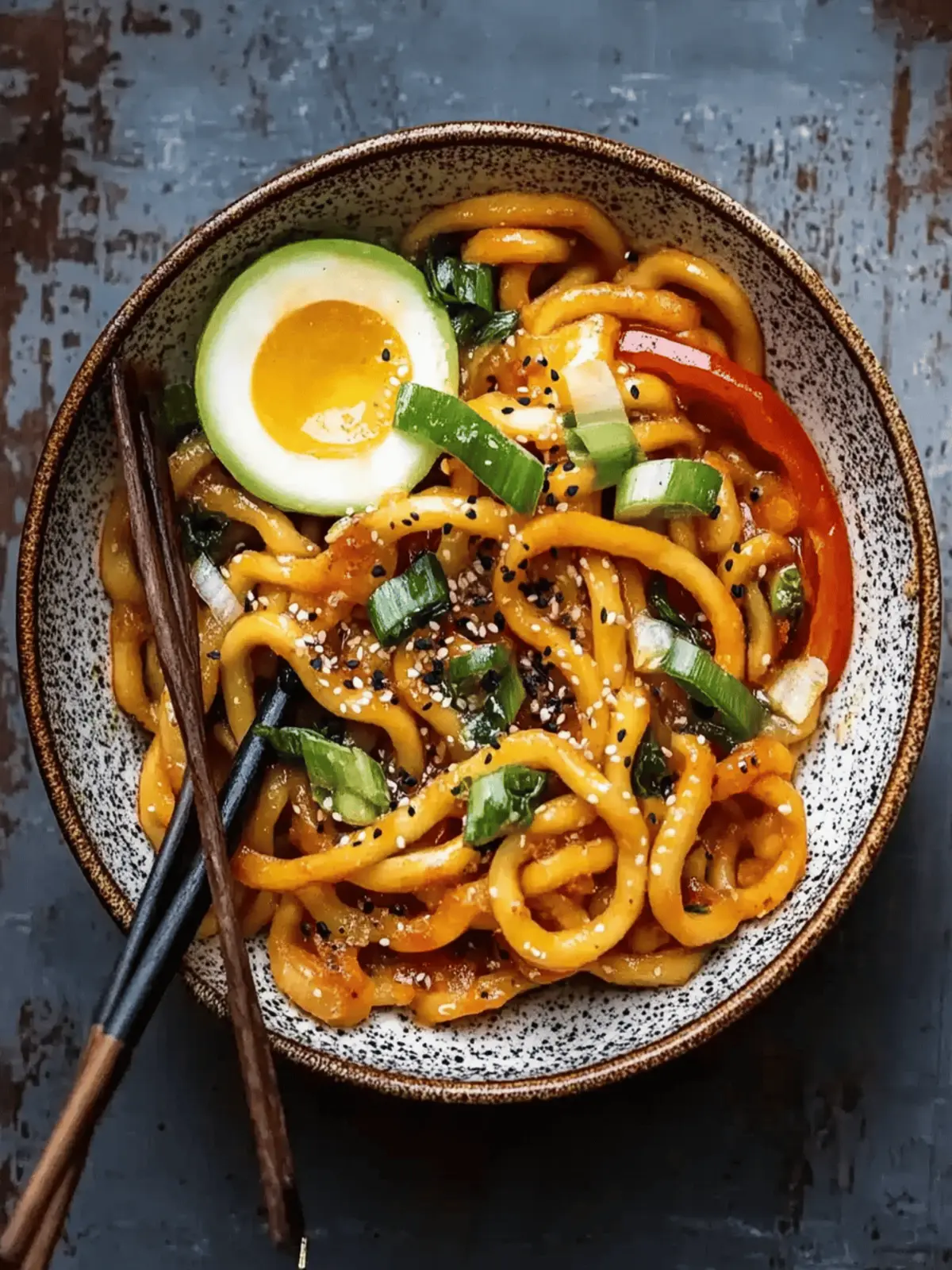 Chili-Knoblauch-Udon-Nudeln