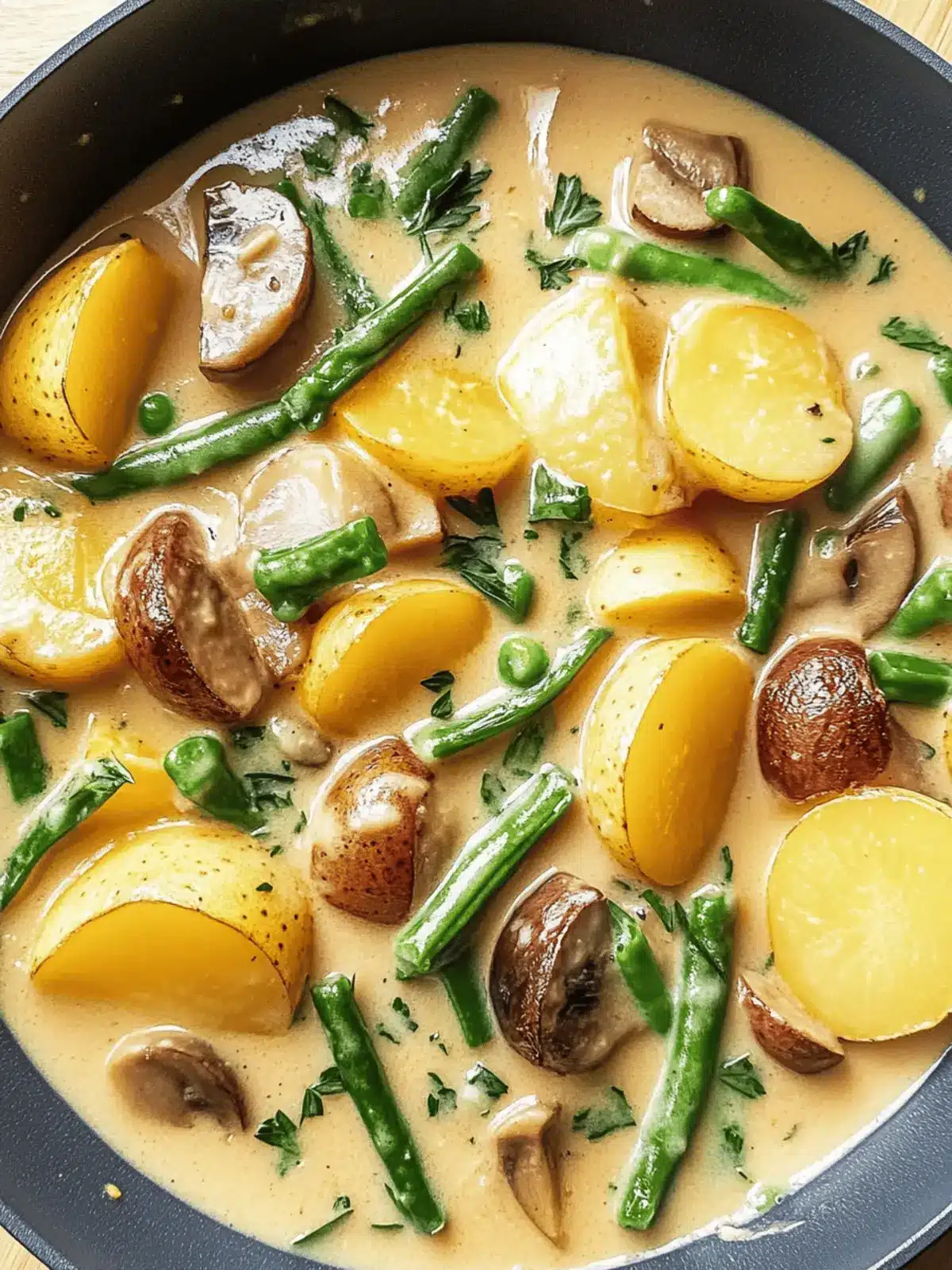 Kartoffel- und Pilzpfanne mit Bohnen für jeden Tag 5 Kartoffel- und Pilzpfanne mit Bohnen