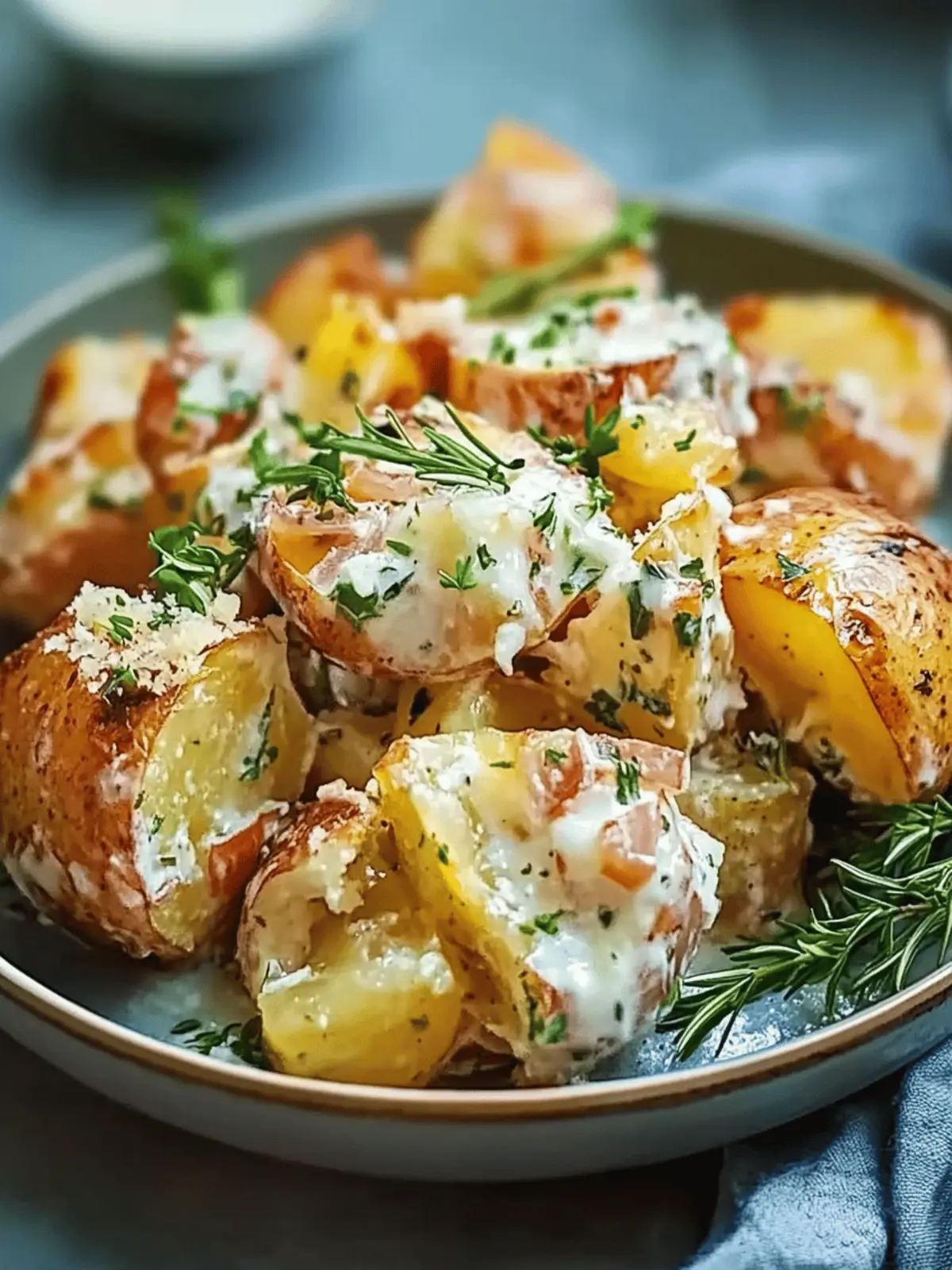 Krosse Zerdrückte Kartoffelsalat für den Sommergenuss 3 Krosse Zerdrückte Kartoffelsalat