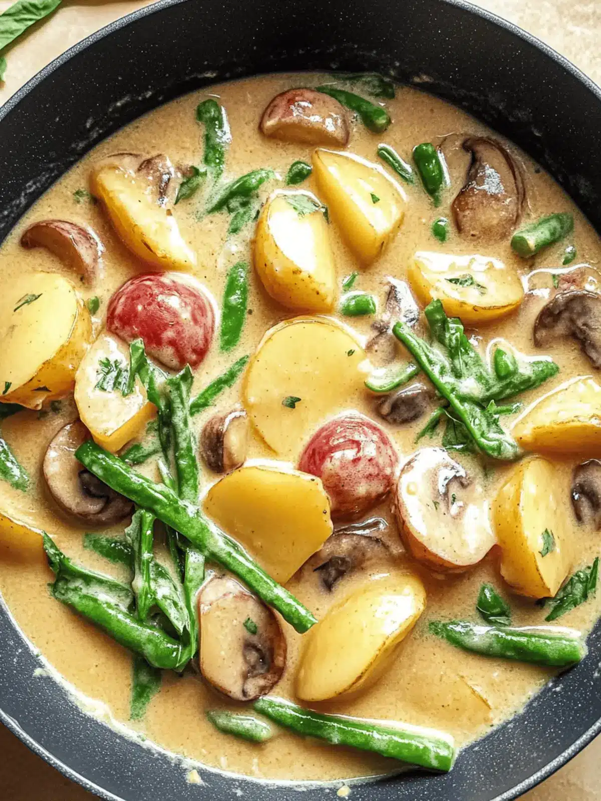 Kartoffel- und Pilzpfanne mit Bohnen für jeden Tag 3 Kartoffel- und Pilzpfanne mit Bohnen