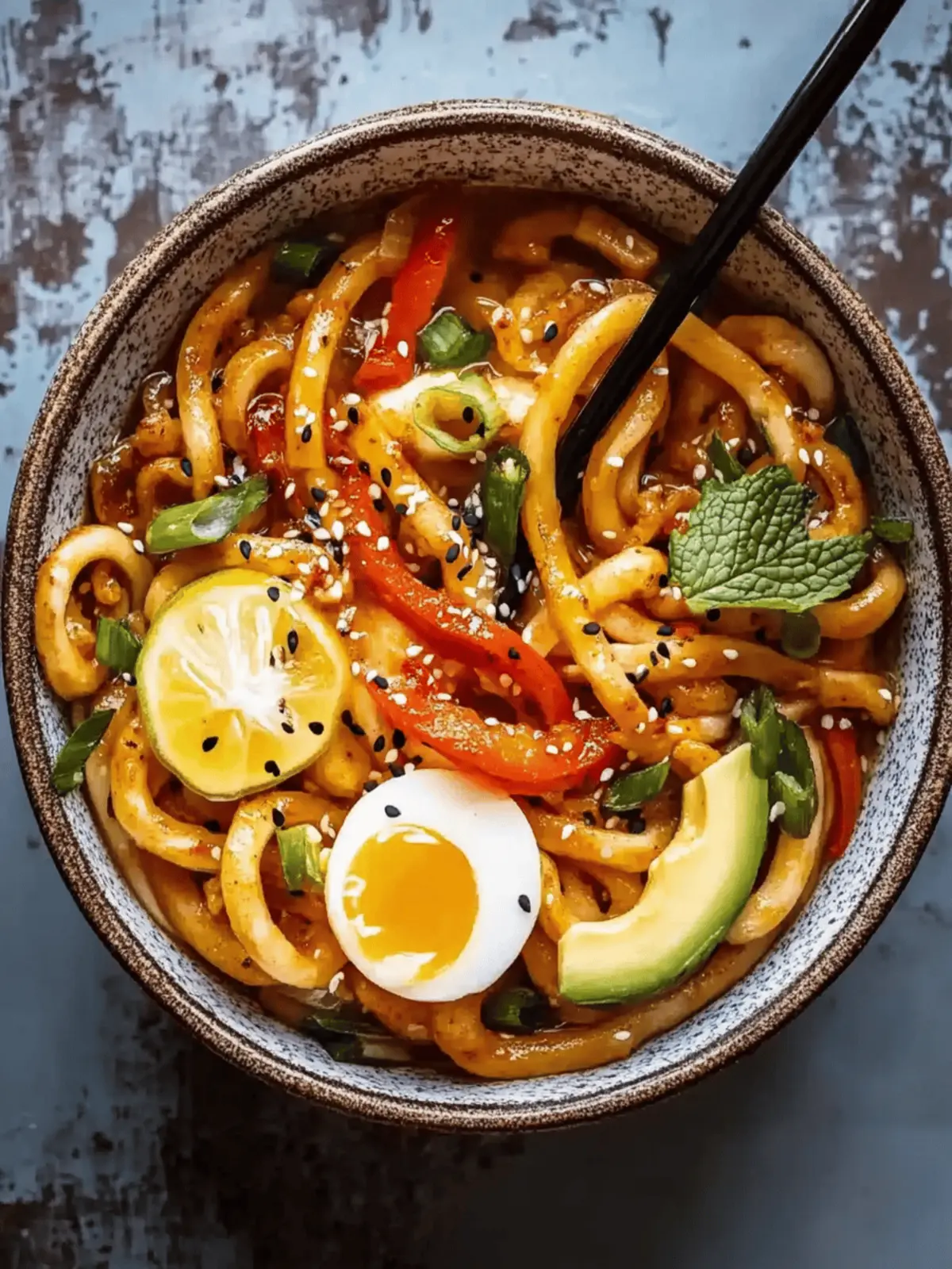 Chili-Knoblauch-Udon-Nudeln