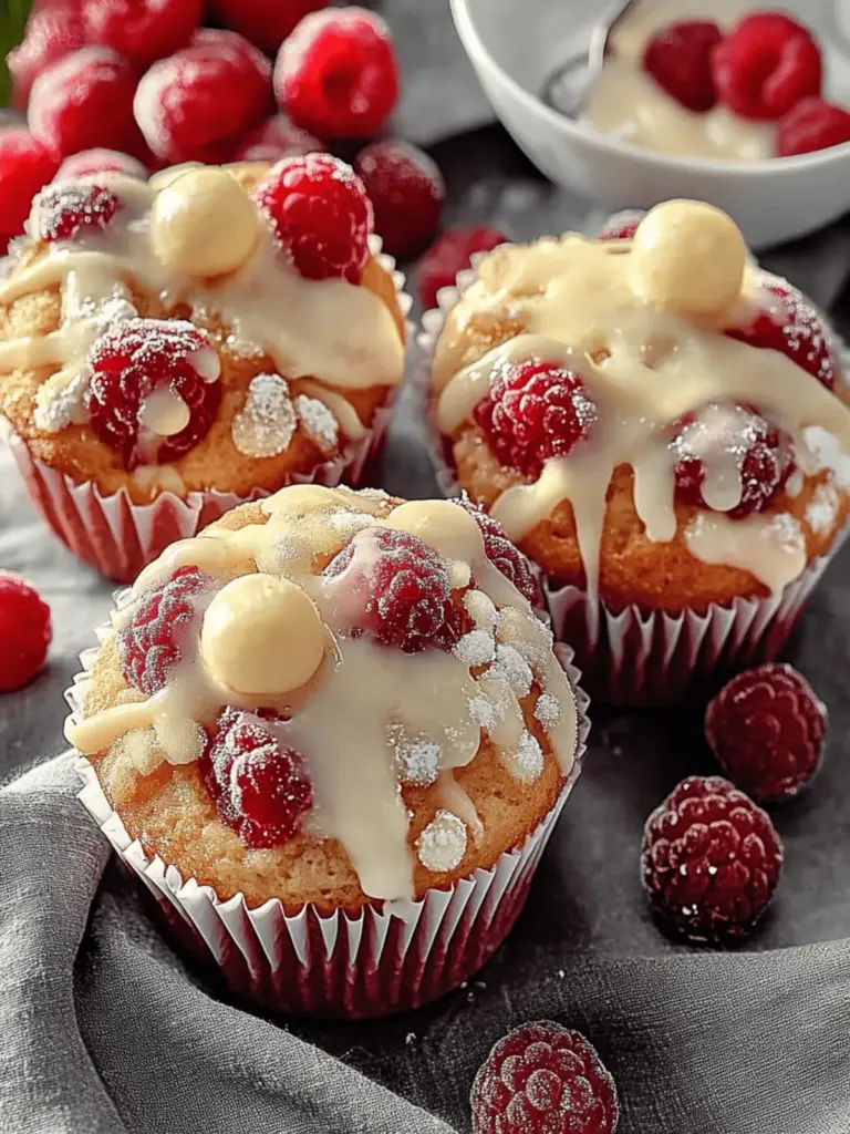 Weiße Schokolade Himbeeren Muffins