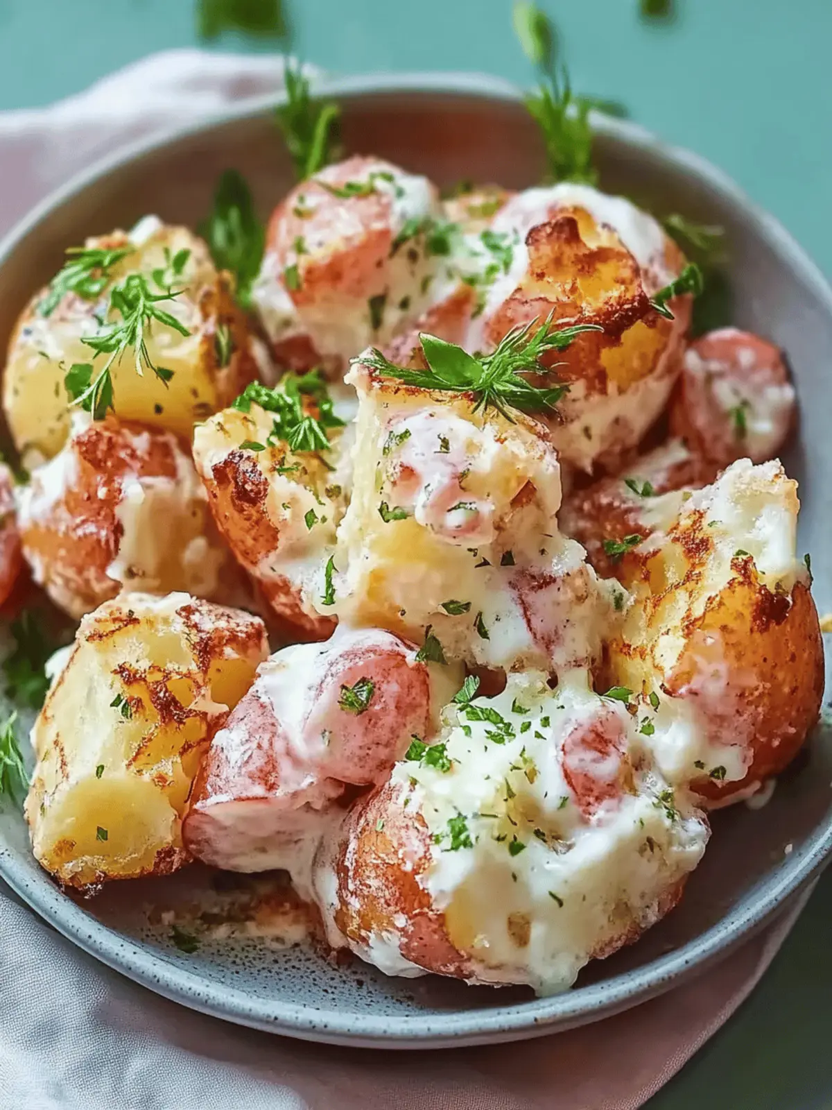 Krosse Zerdrückte Kartoffelsalat für den Sommergenuss 5 Krosse Zerdrückte Kartoffelsalat