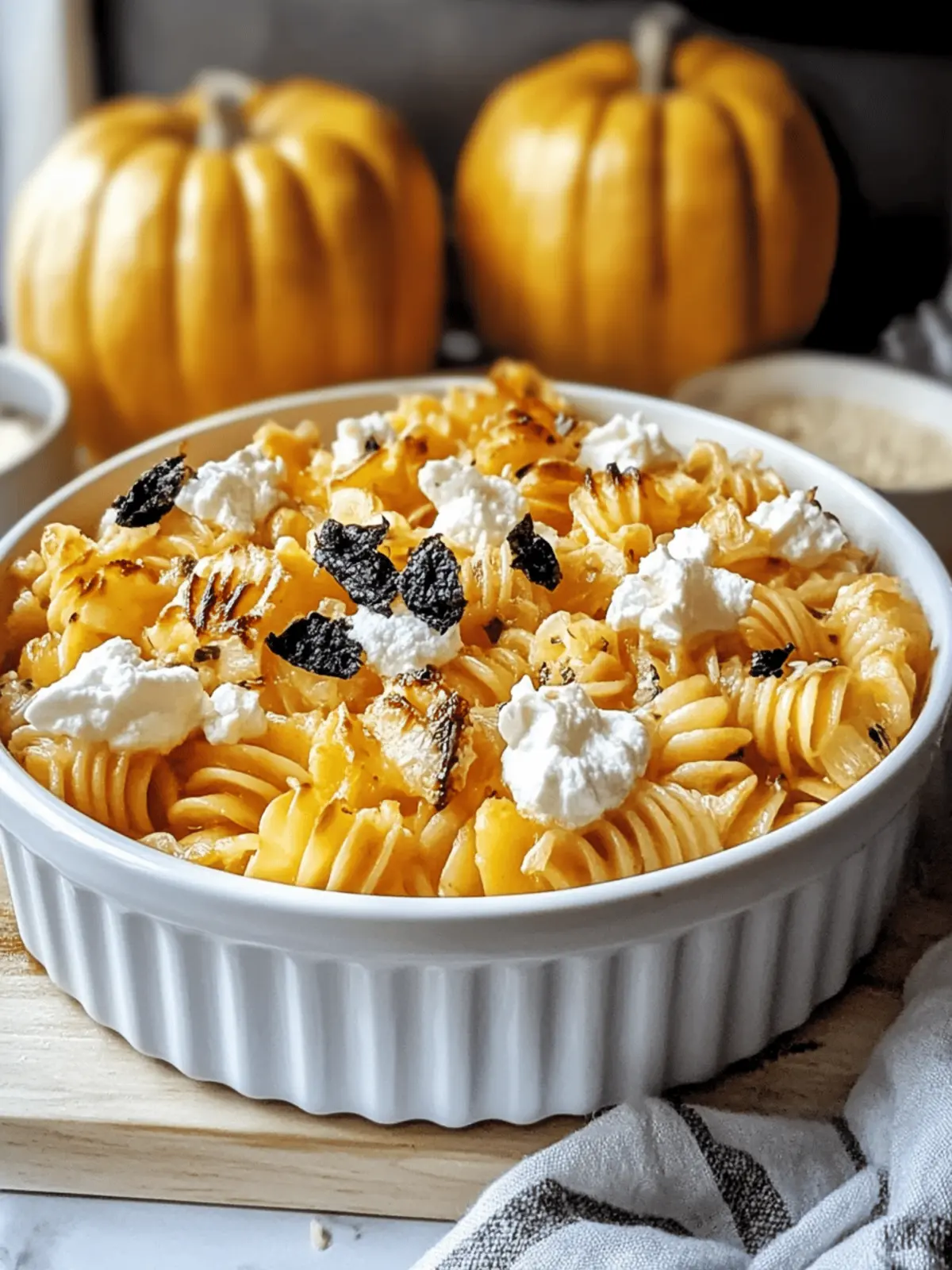 Gebackene Feta-Pasta mit Kürbis für den Herbst