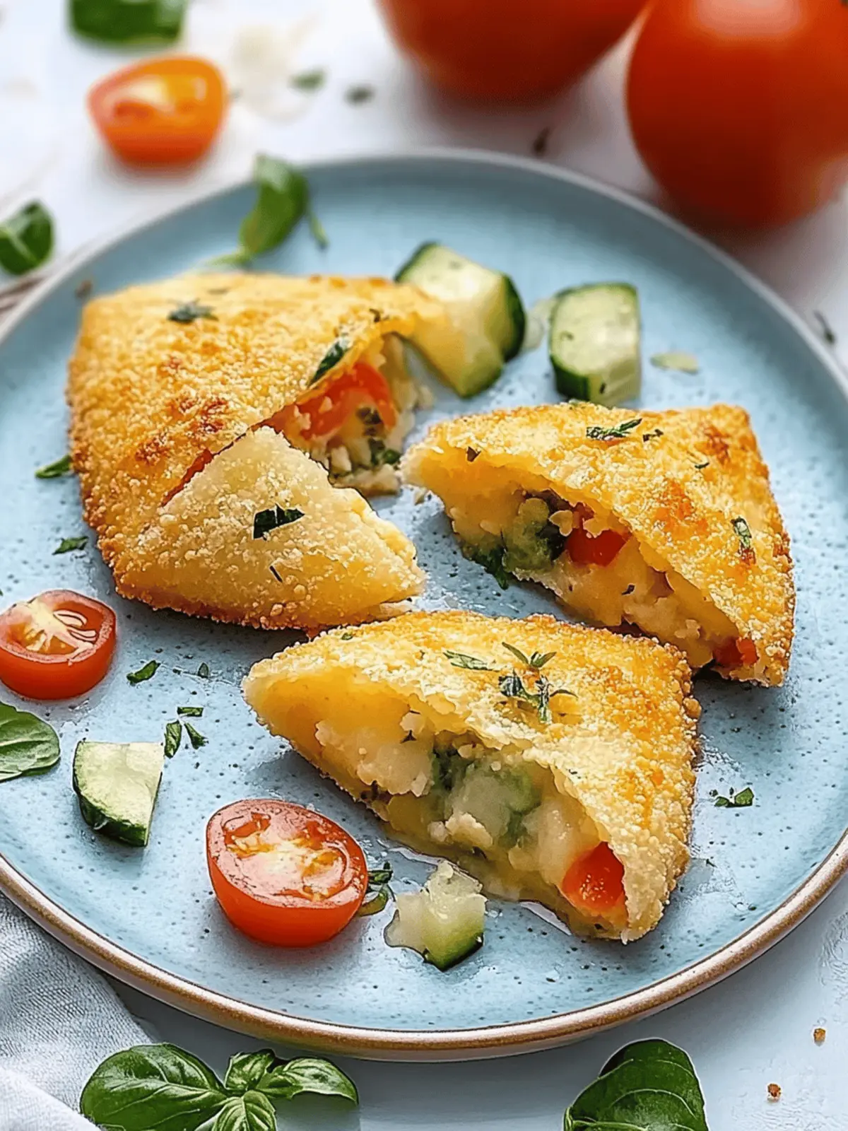 Knusprige Zucchini- und Frischkäse-Taschen genießen 4 Knusprige Zucchini- und Frischkäse-Taschen